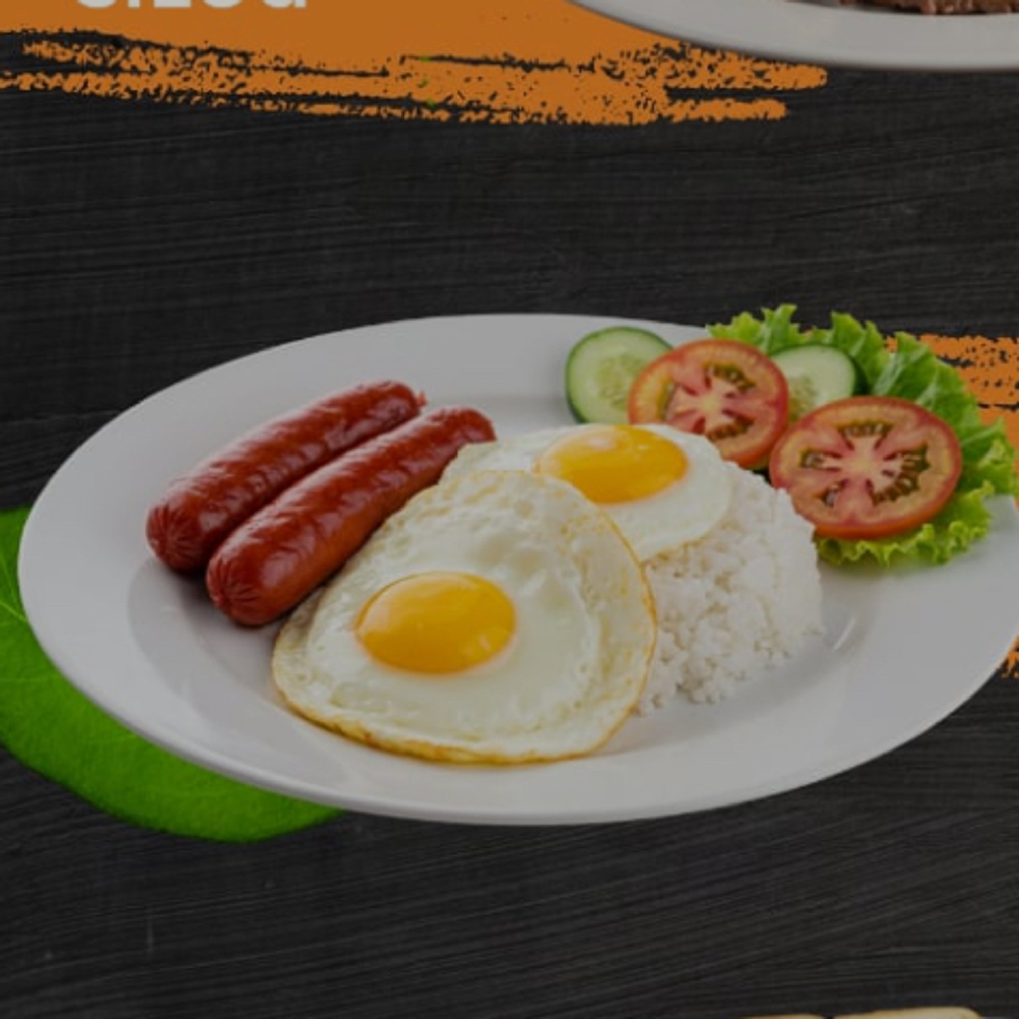 Hotdog, Eggs and Rice