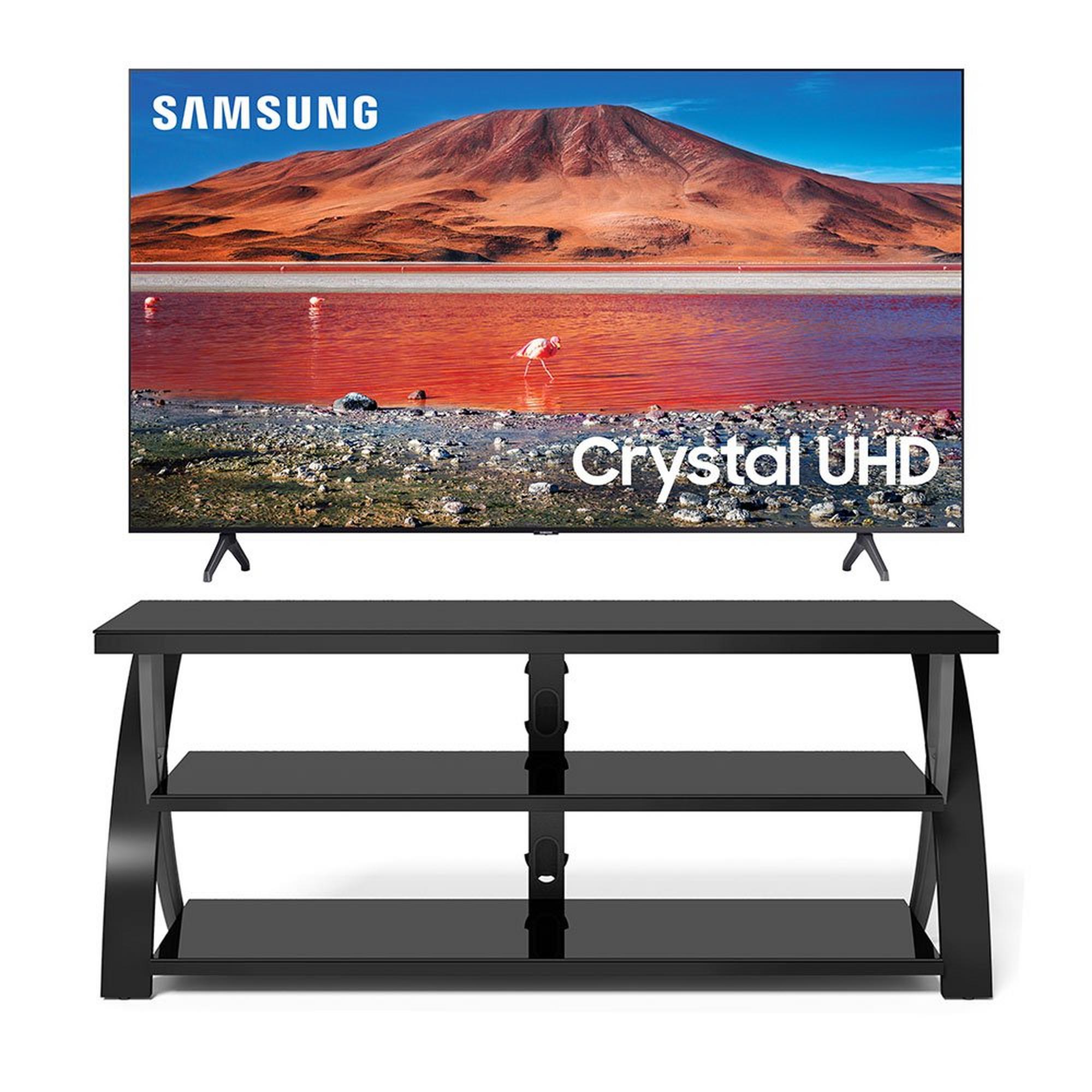 65" Samsung UHD 4K Smart TV w/ Black TV Stand