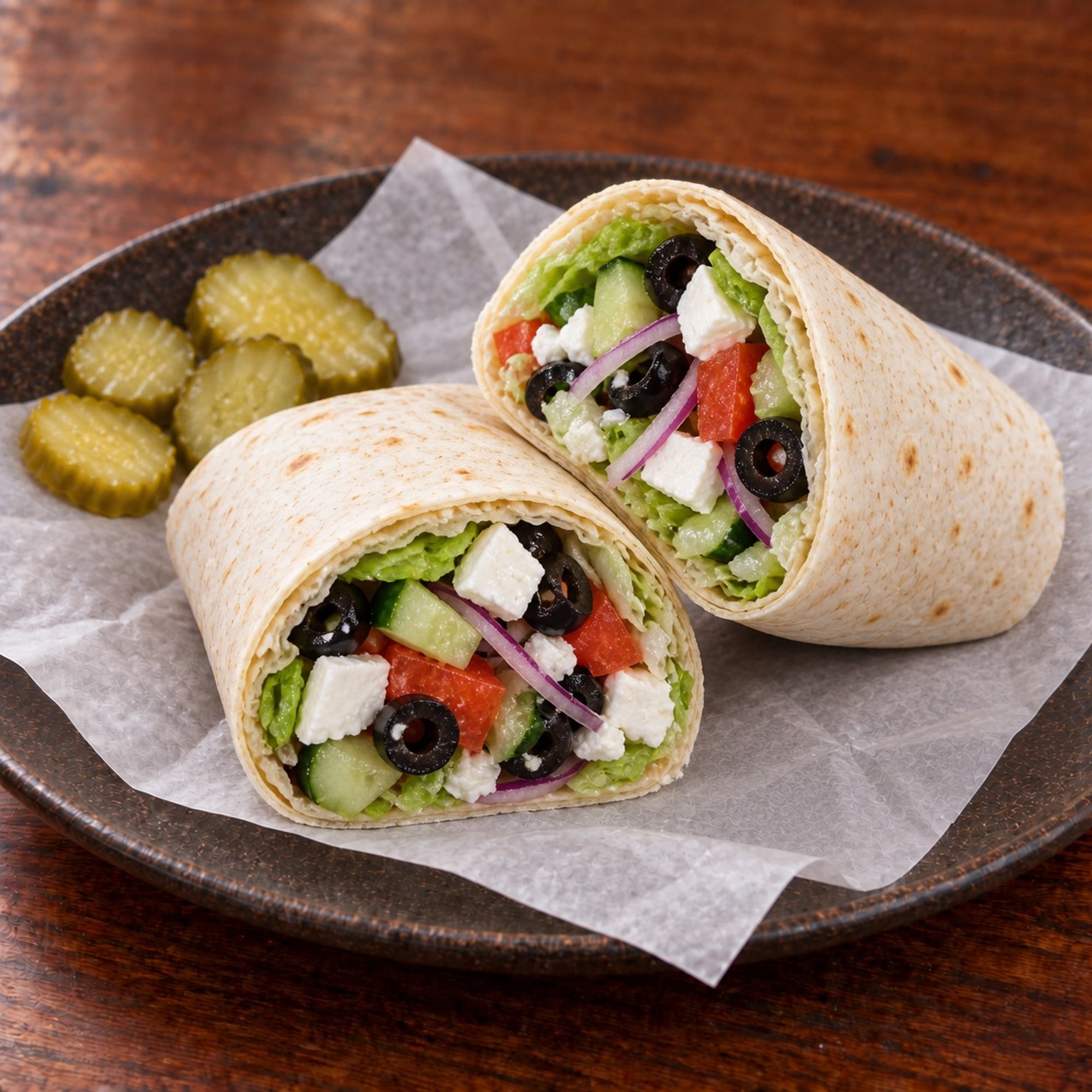 Greek veggie wrap