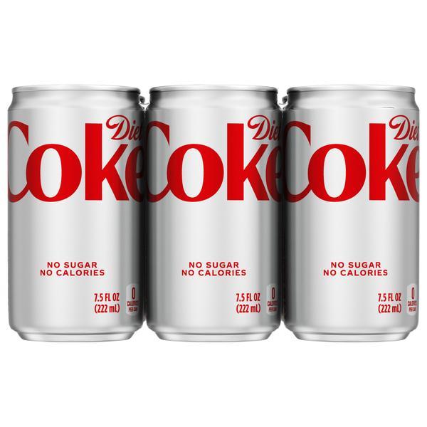 Diet Coke Soda Mini 7.5 fl oz, 6 Pk