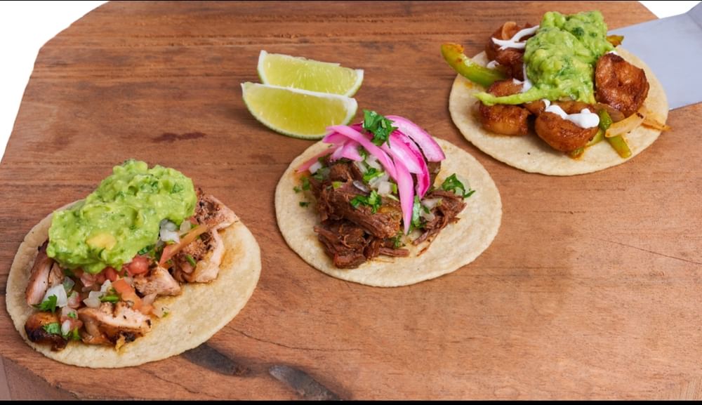 Any 3 Tacos Combo with Rice & Beans