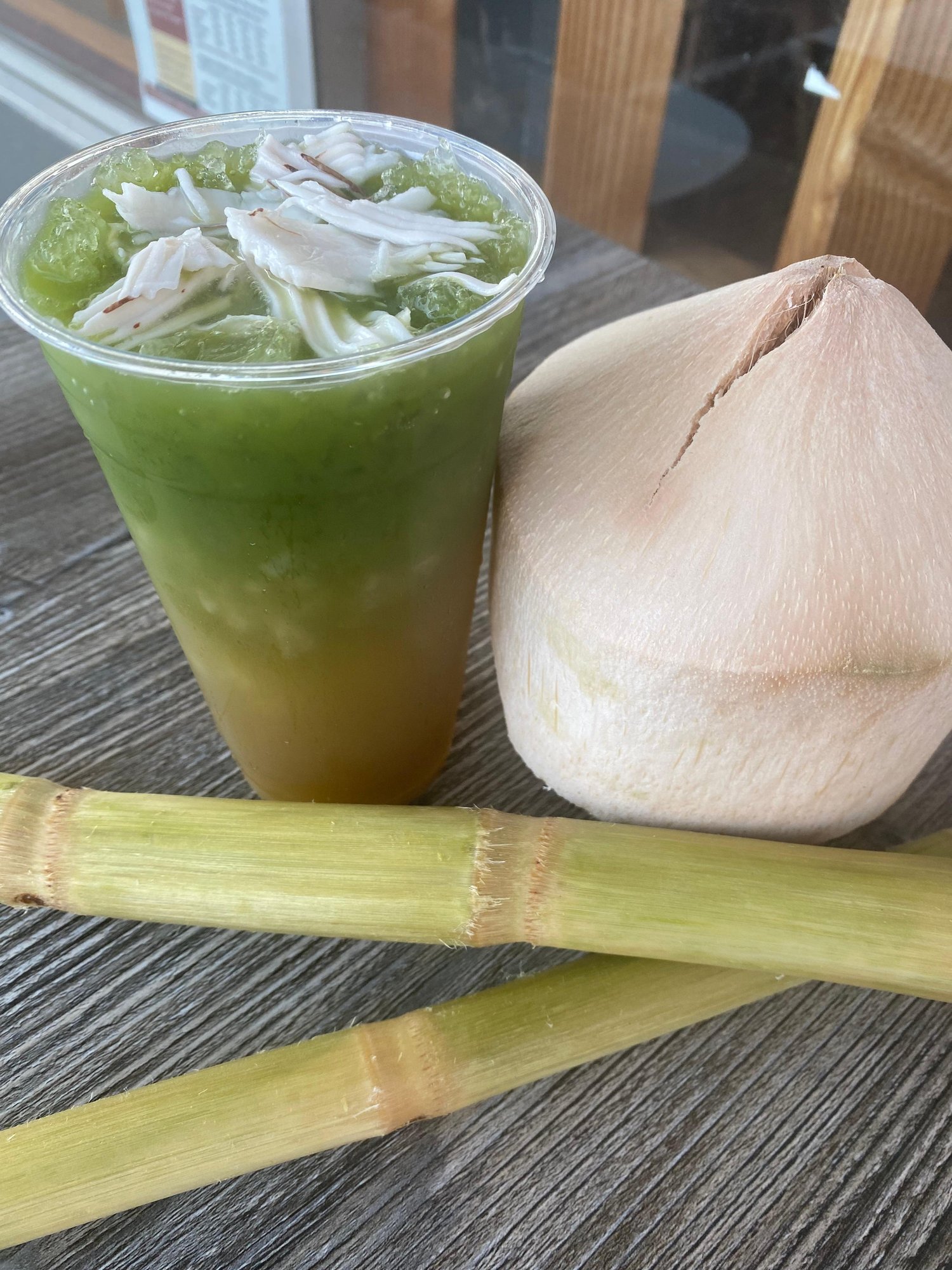 Matcha coconut cane