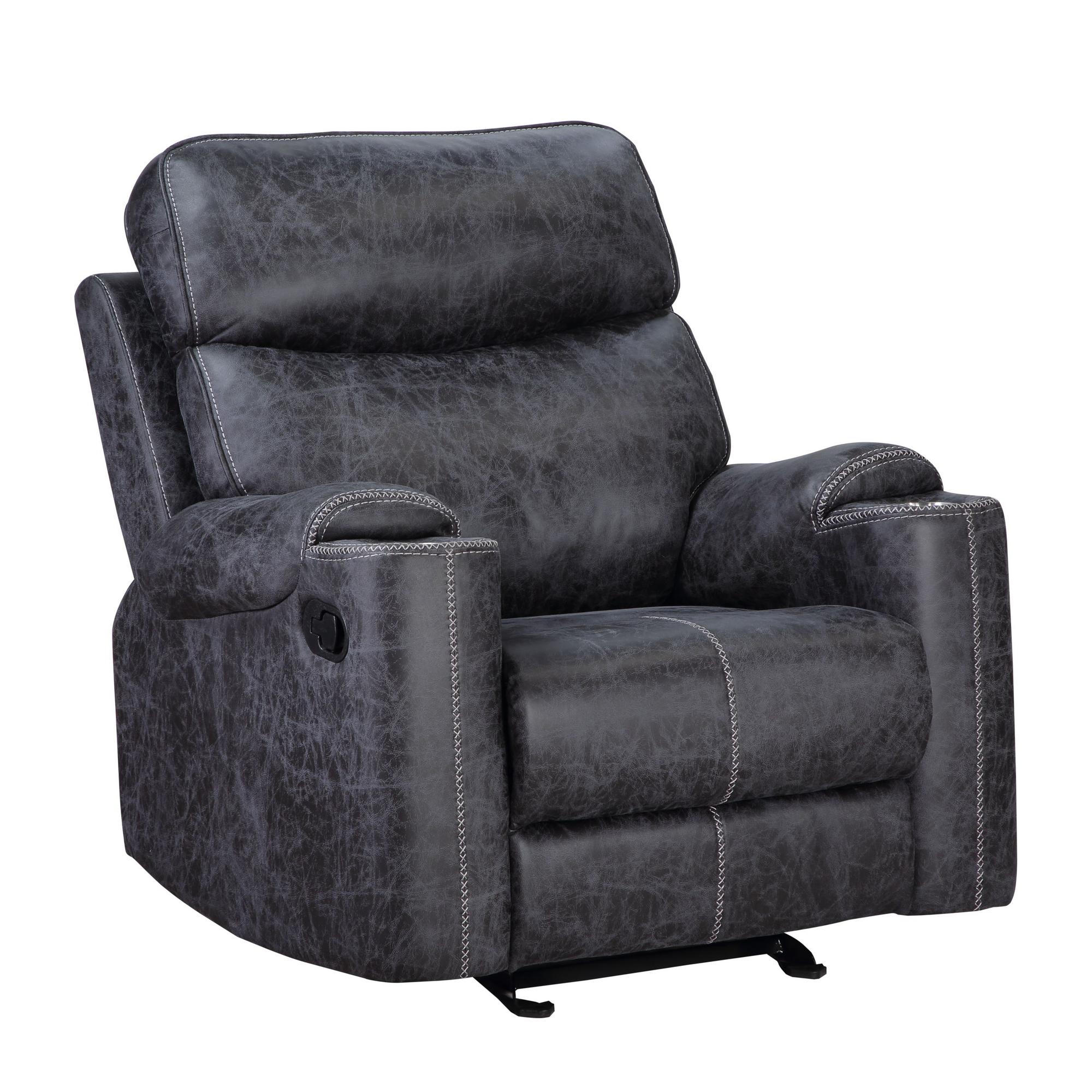Hirah Glider Recliner - Dark Gray