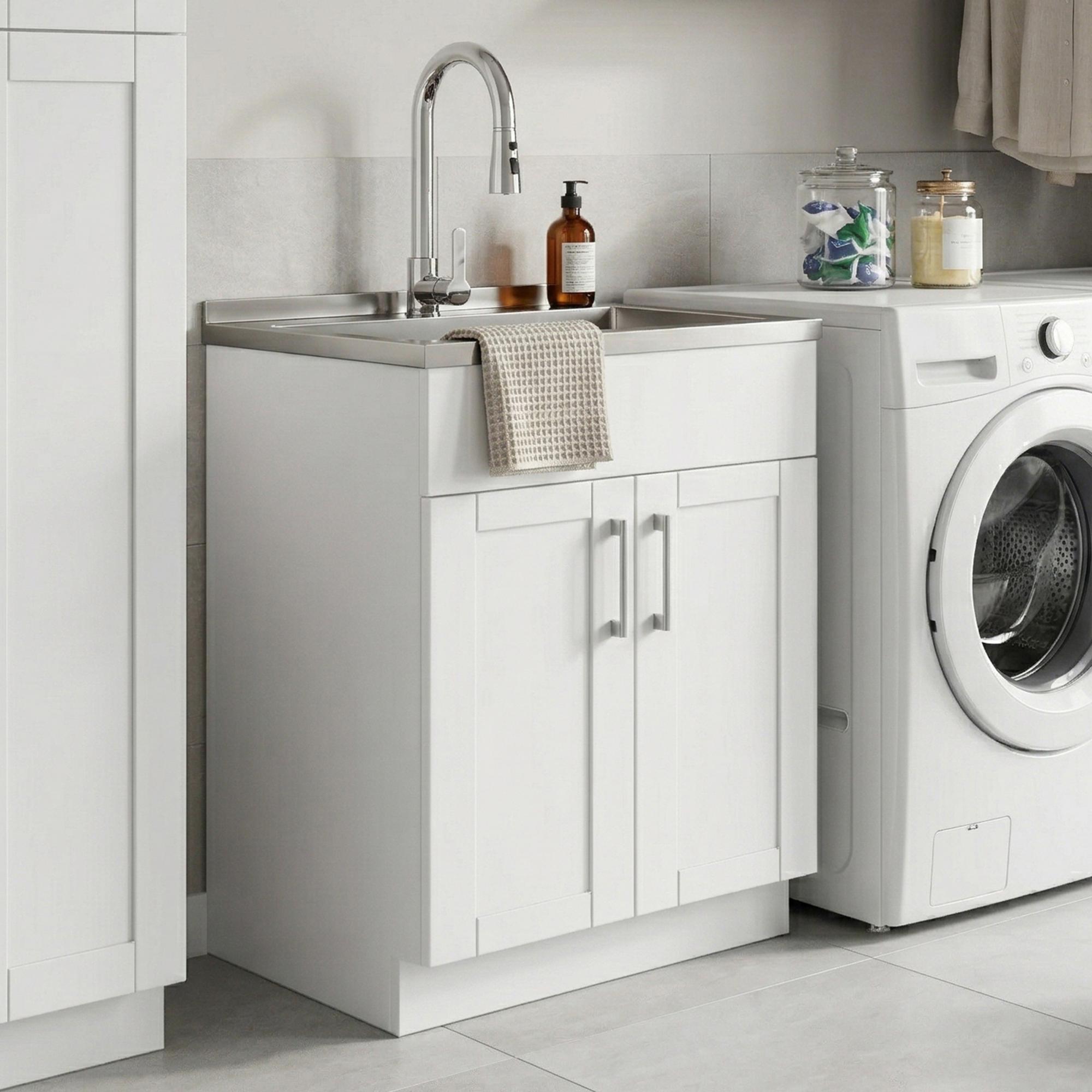 Modern Wide Shaker Laundry Cabinet