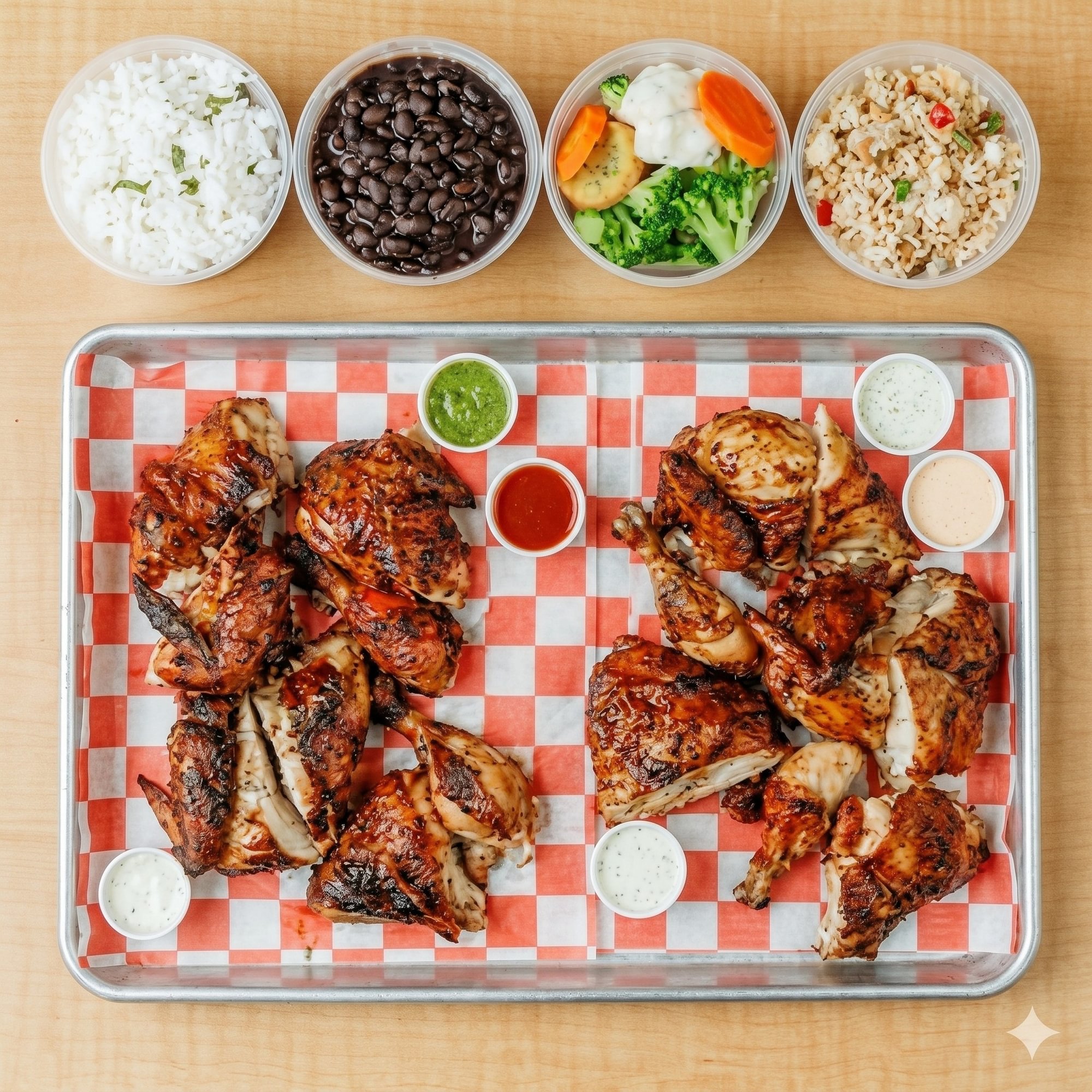 2 Whole Chicken Family Meal + 4 Large Sides!