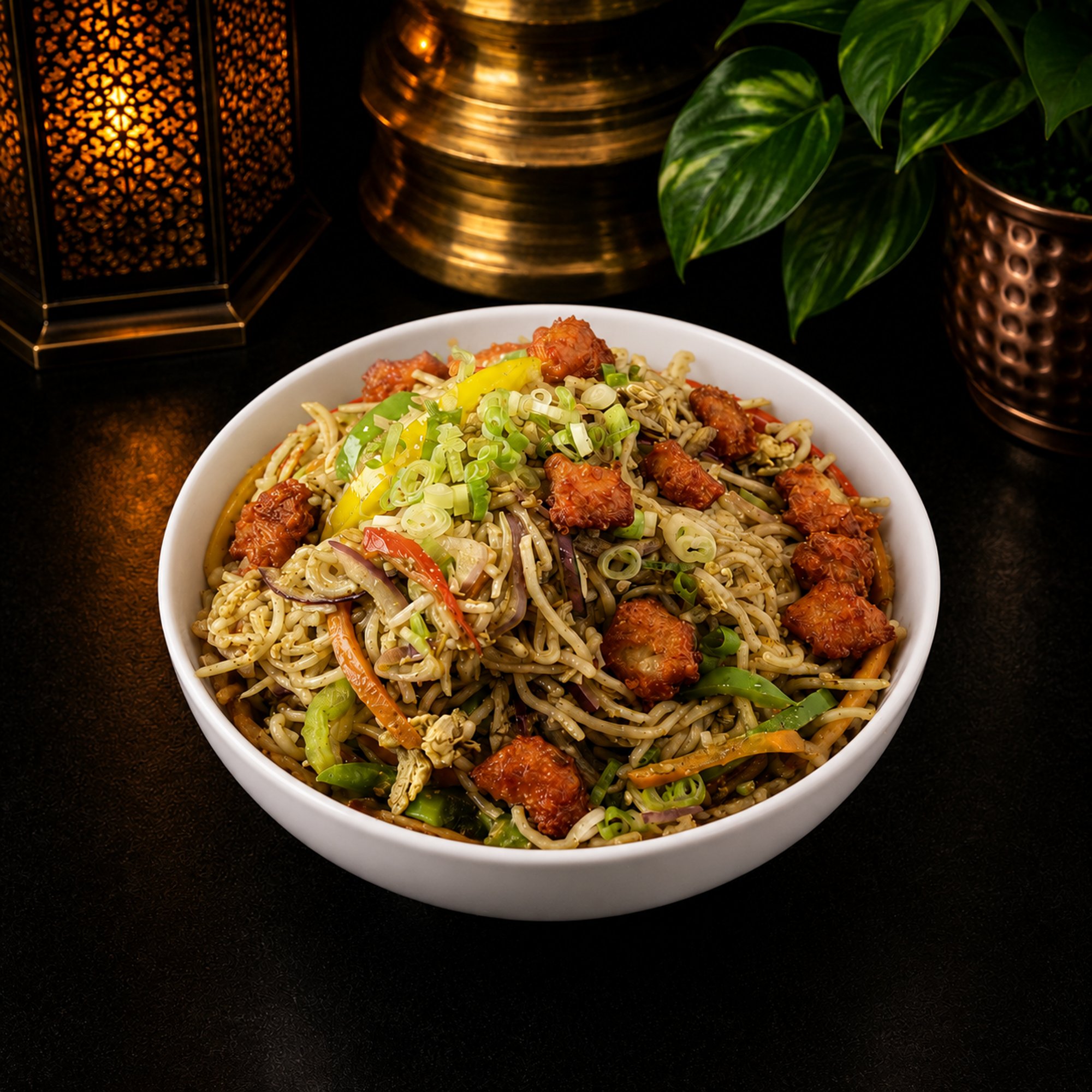 Gongura Chicken Noodles (Sorrel Leaf Chicken Noodles)
