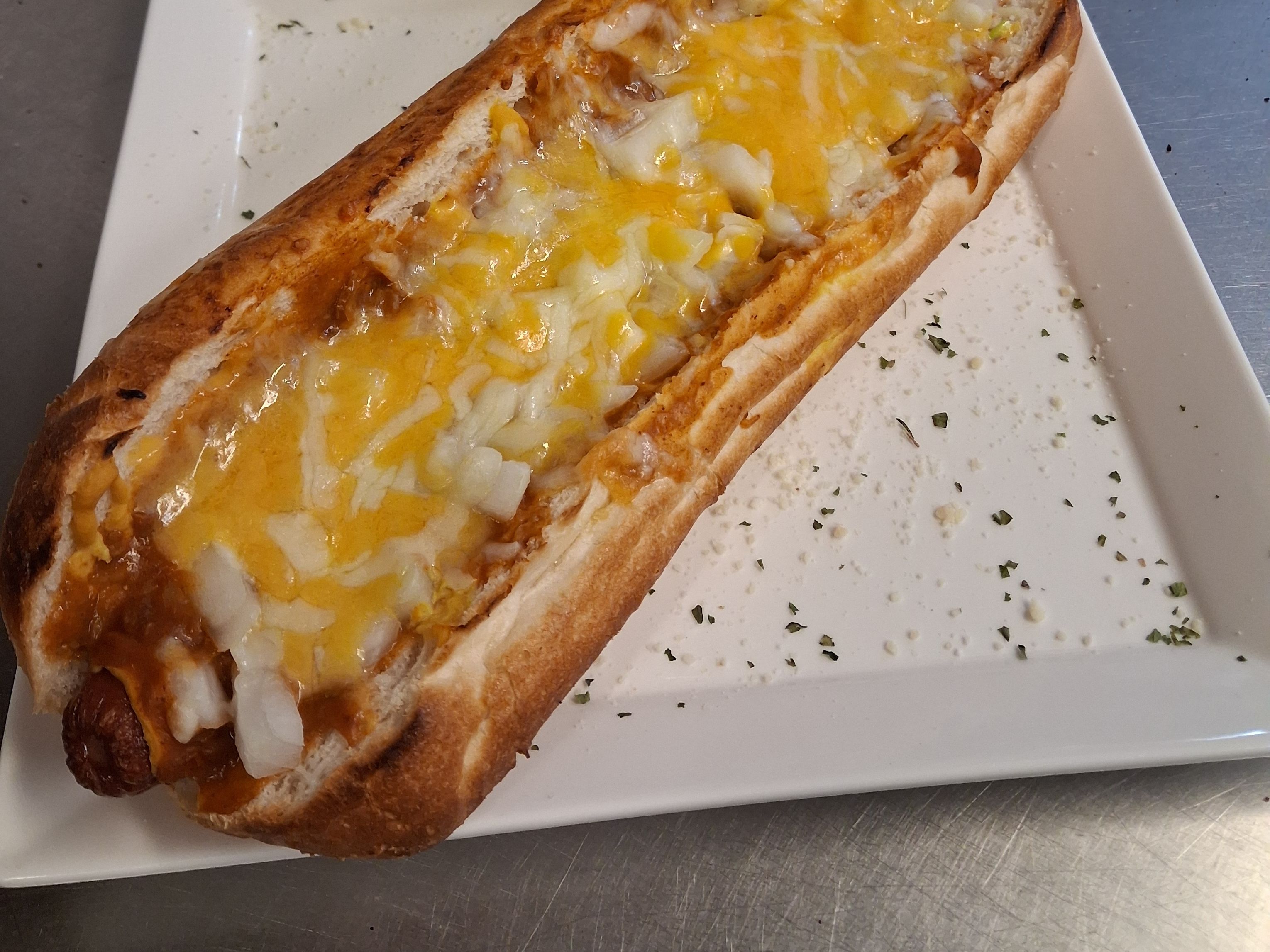 12" Chili Cheese Dog\with Onions