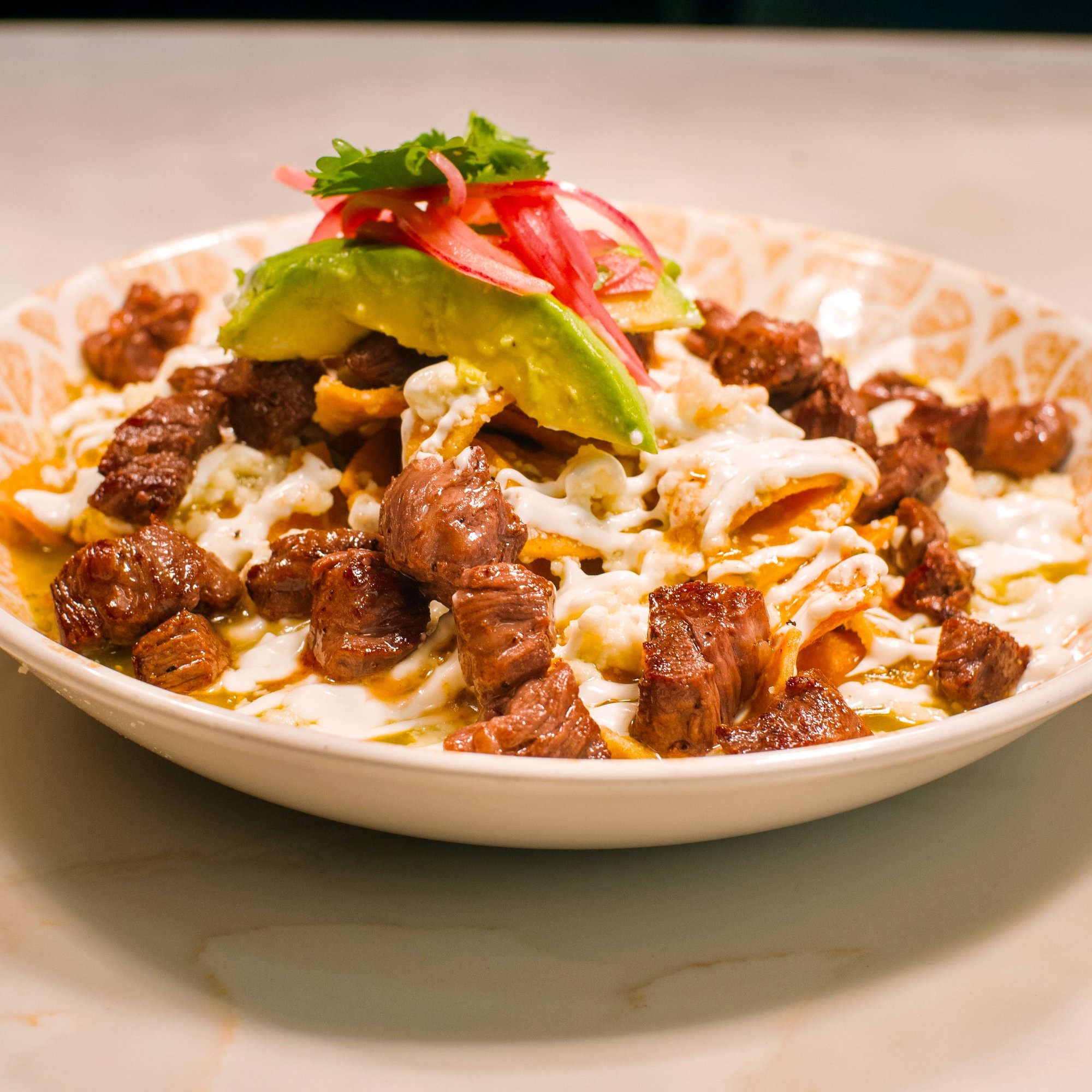 Carne asada chilaquiles