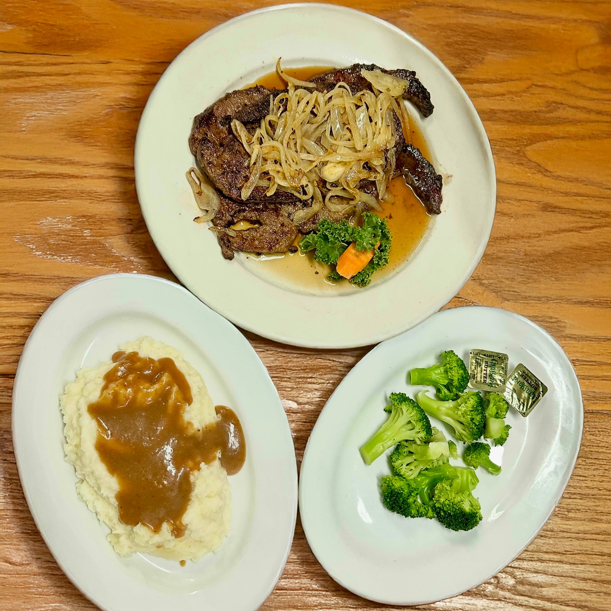 Grilled Liver With Fried Onion Dinner