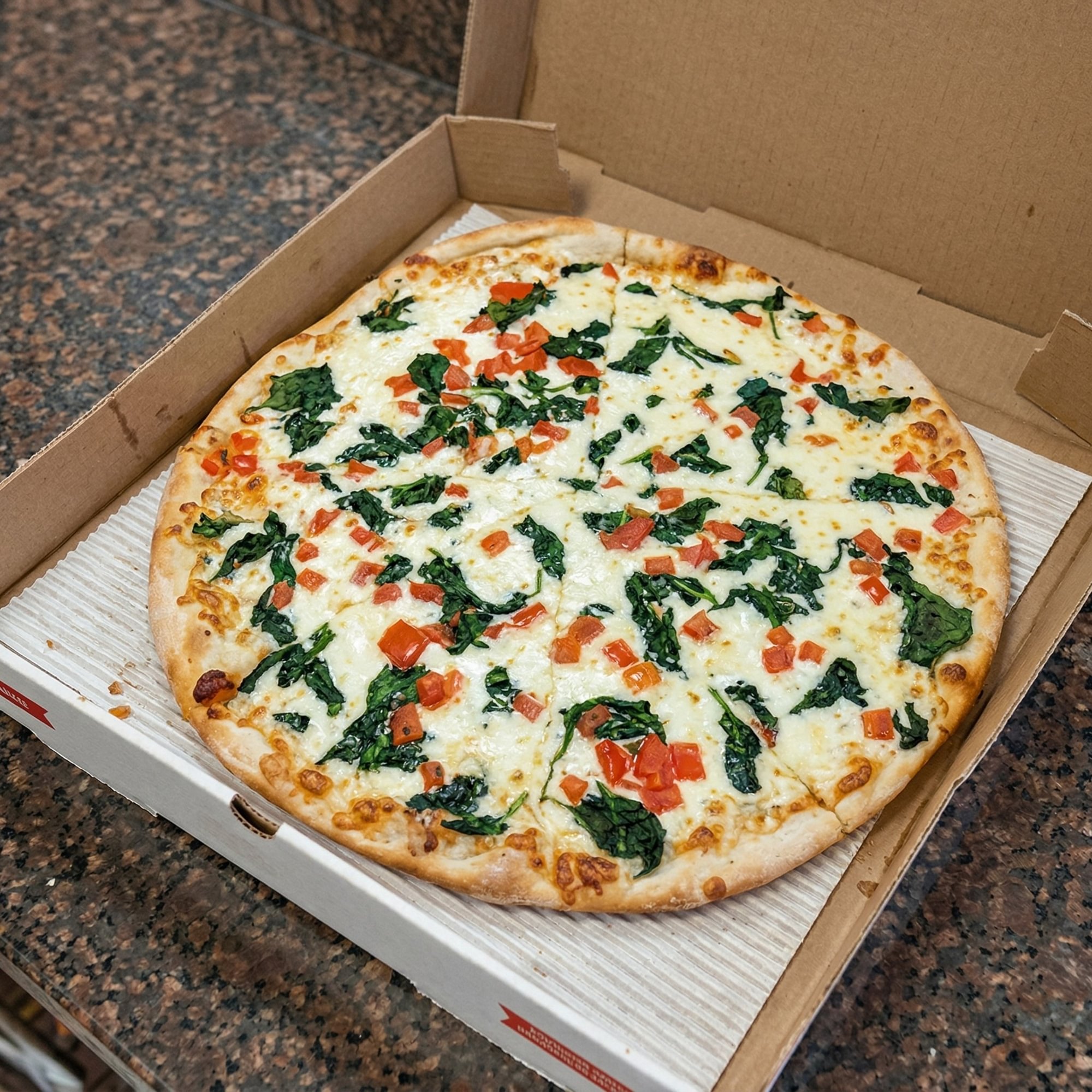 Spinach Specialty White Pizza