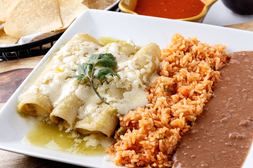 Lunch Green Chicken Enchiladas