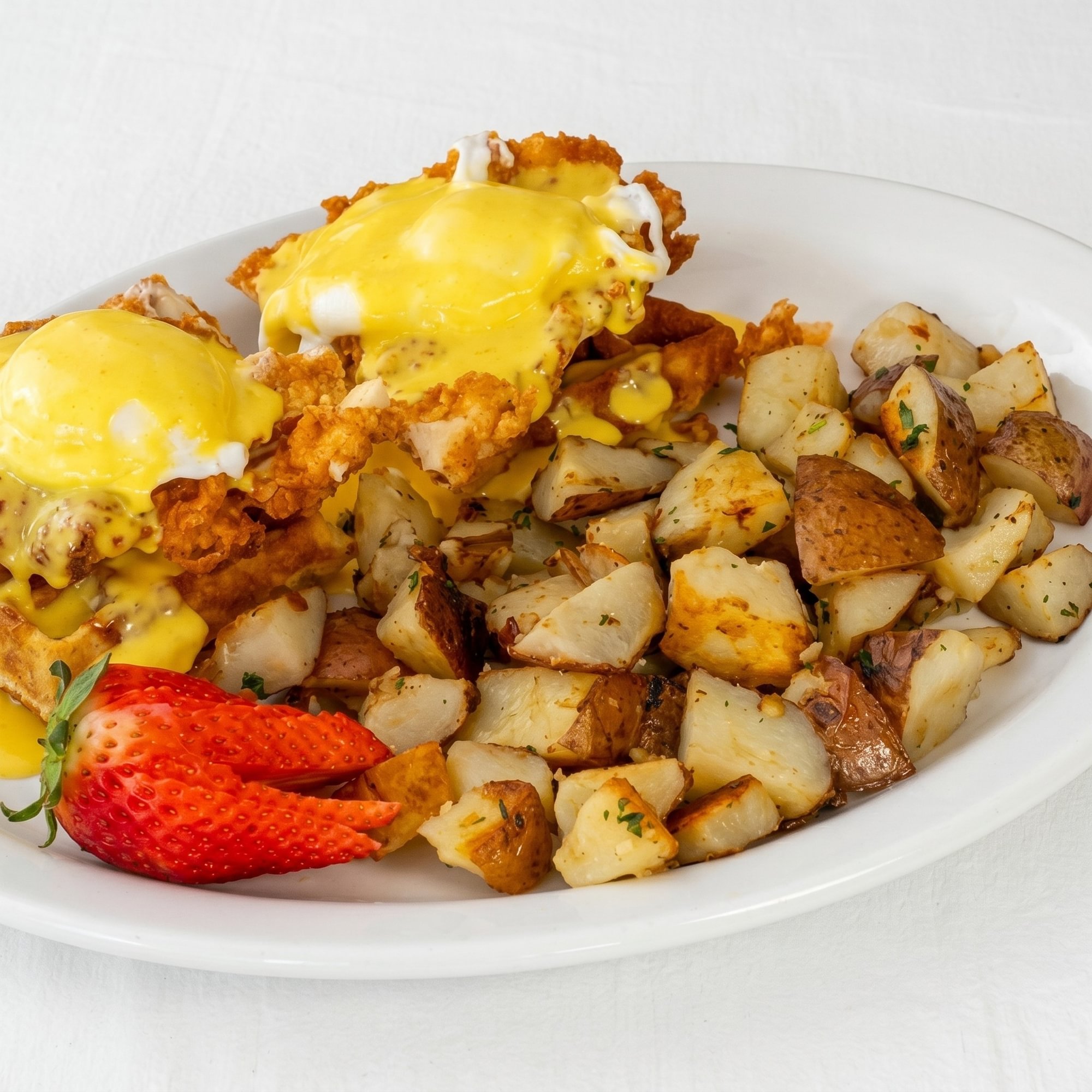 Chicken and Waffle Benedict