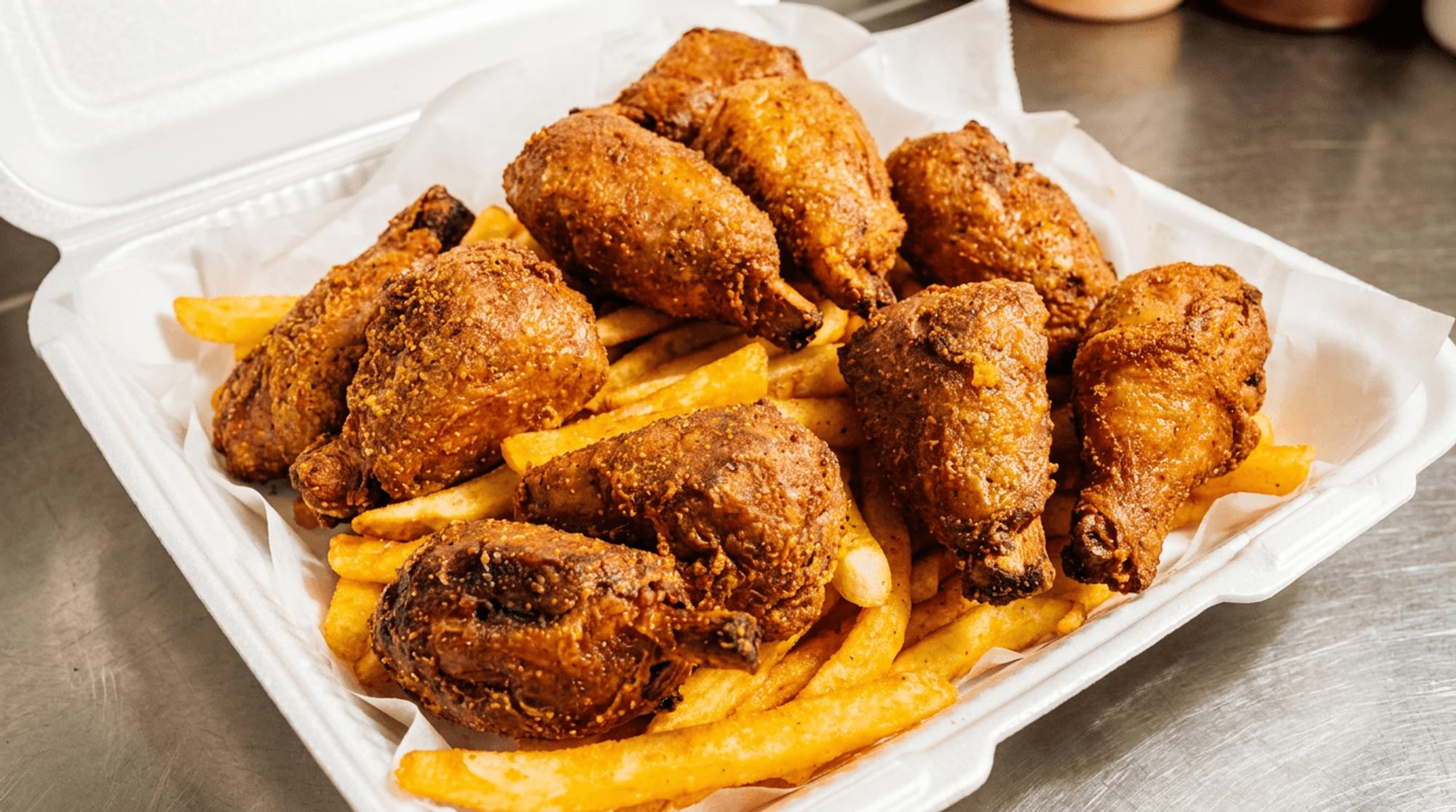 10 Vegan Wings W/ Fries