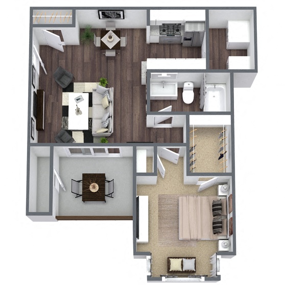 A1: 1 Bed 1 Bath