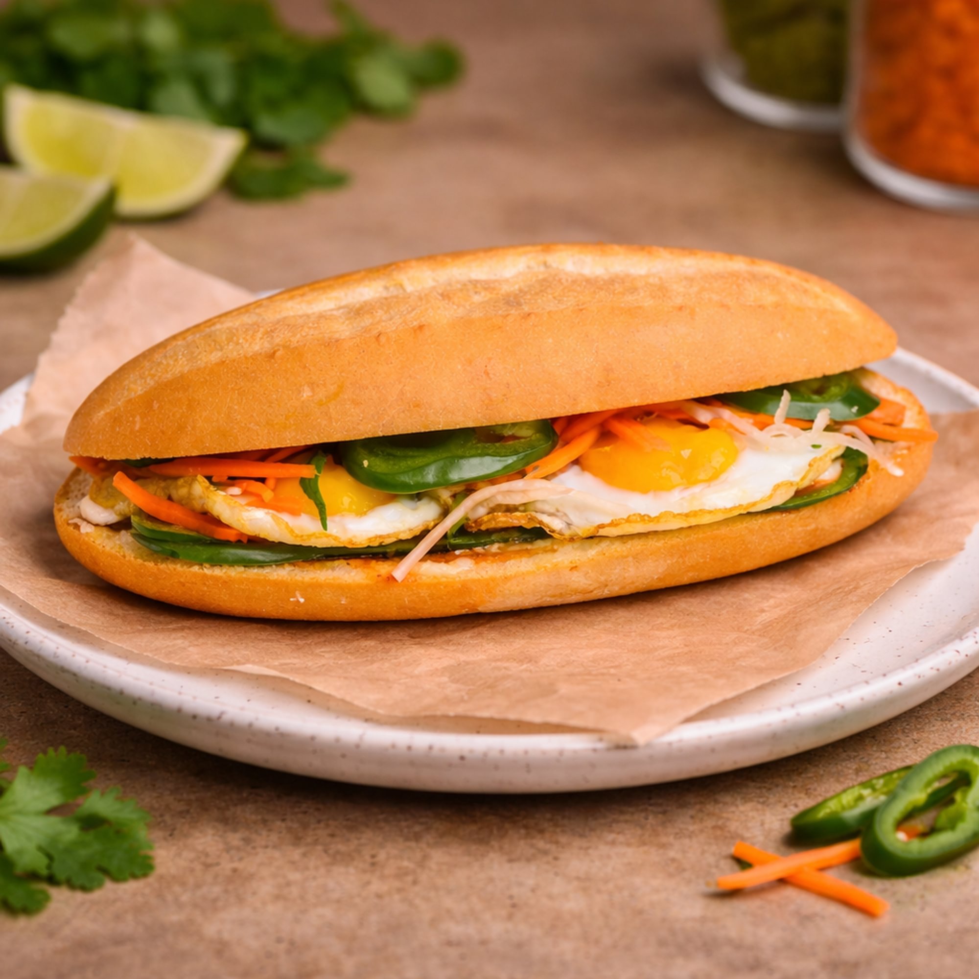 Sunny Side-Up Egg Banh Mi