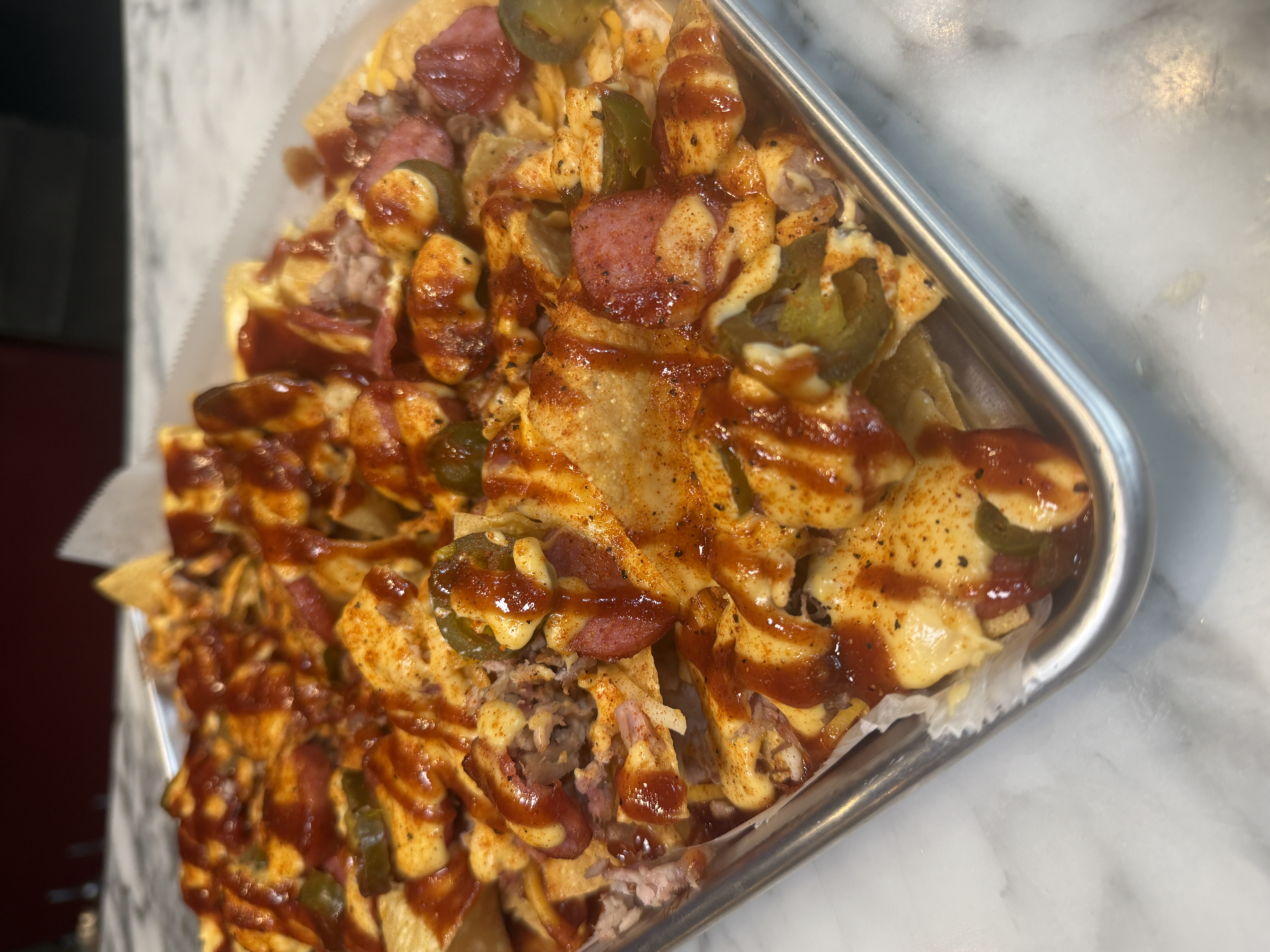 PORK BBQ NACHOS