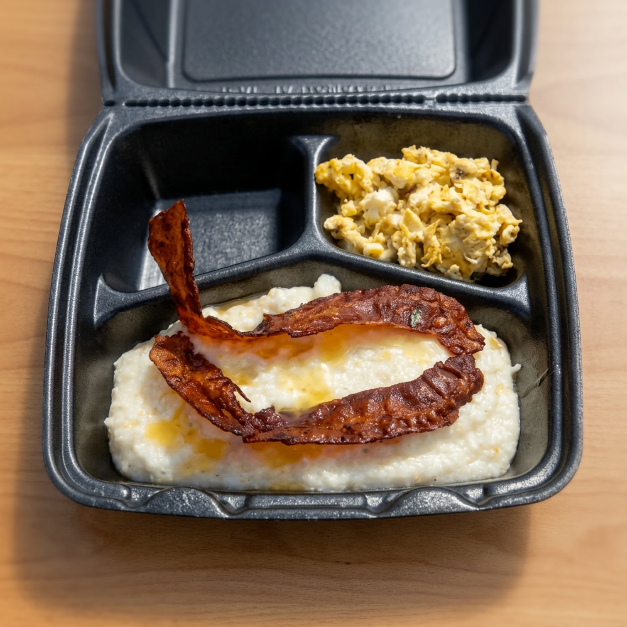Southern Style Grits; Eggs & Bacon