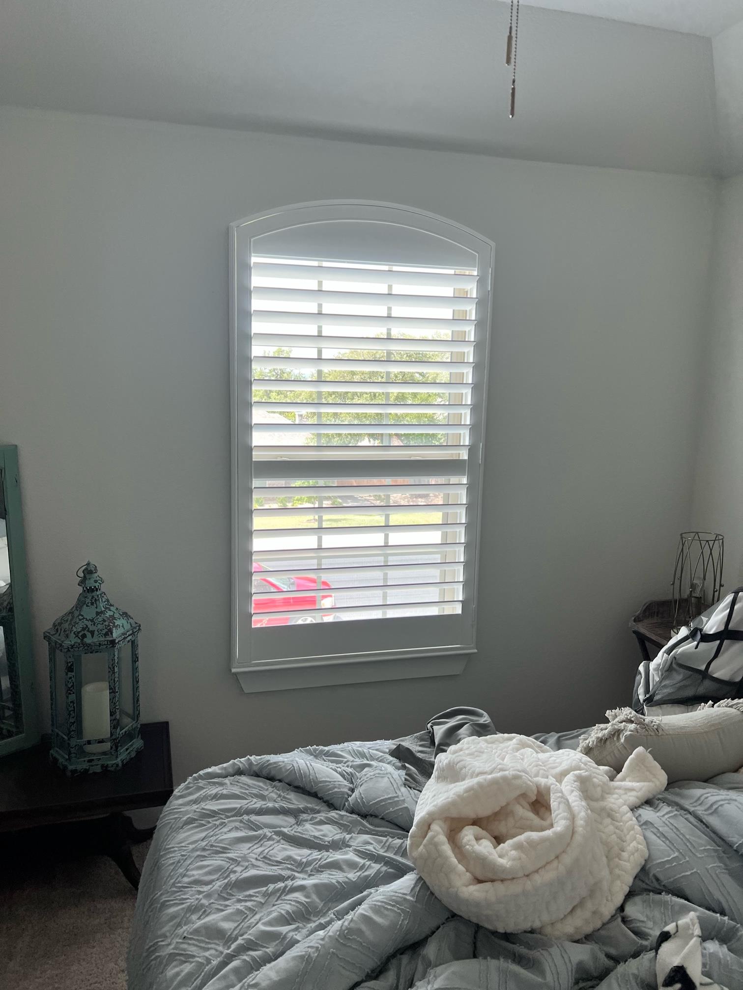 3.5 inches louver plantation shutter for arched window