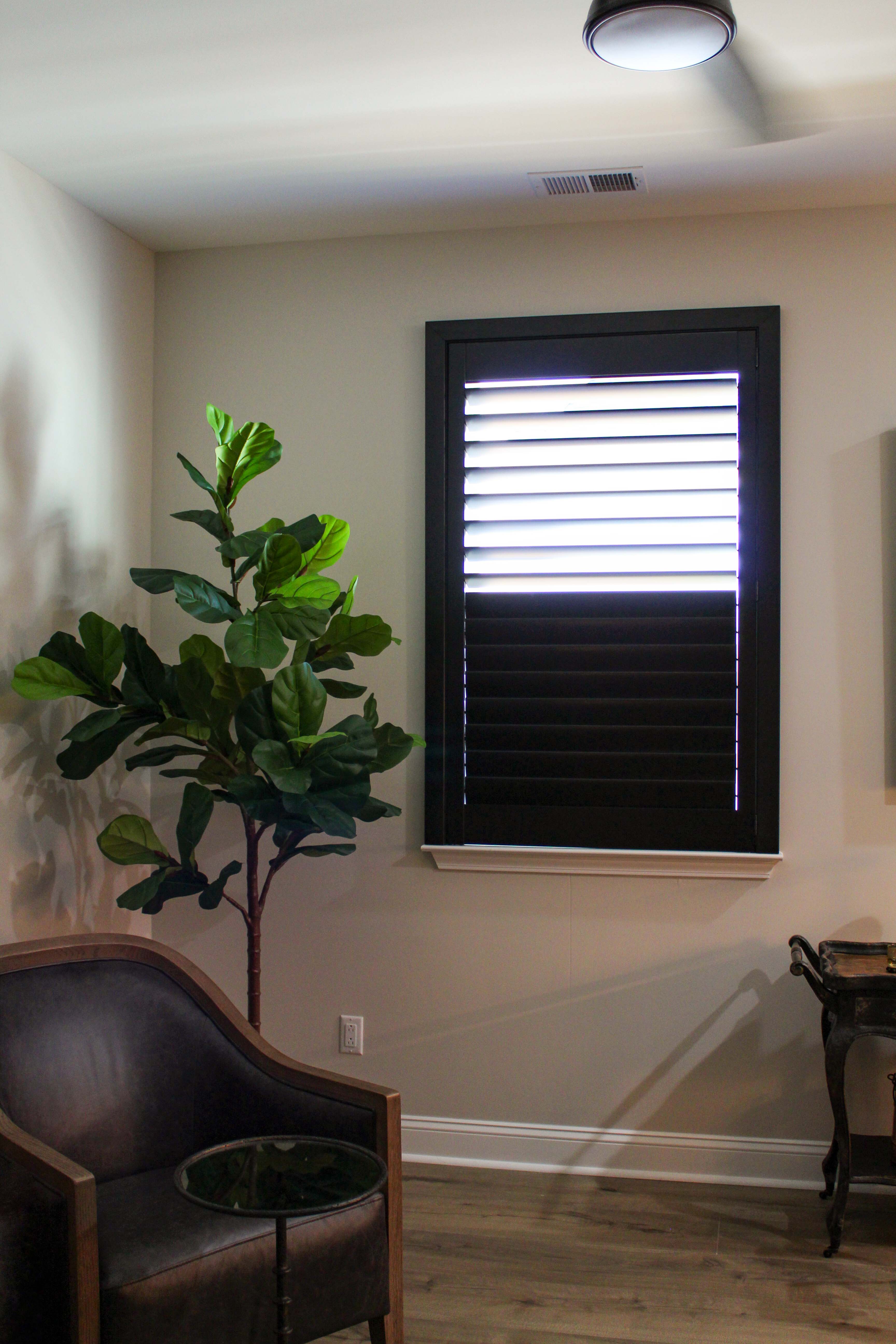 Plantation Shutters are a great look for any window in your home. We love how they complete the look of the window and give the customer the privacy they are looking for!