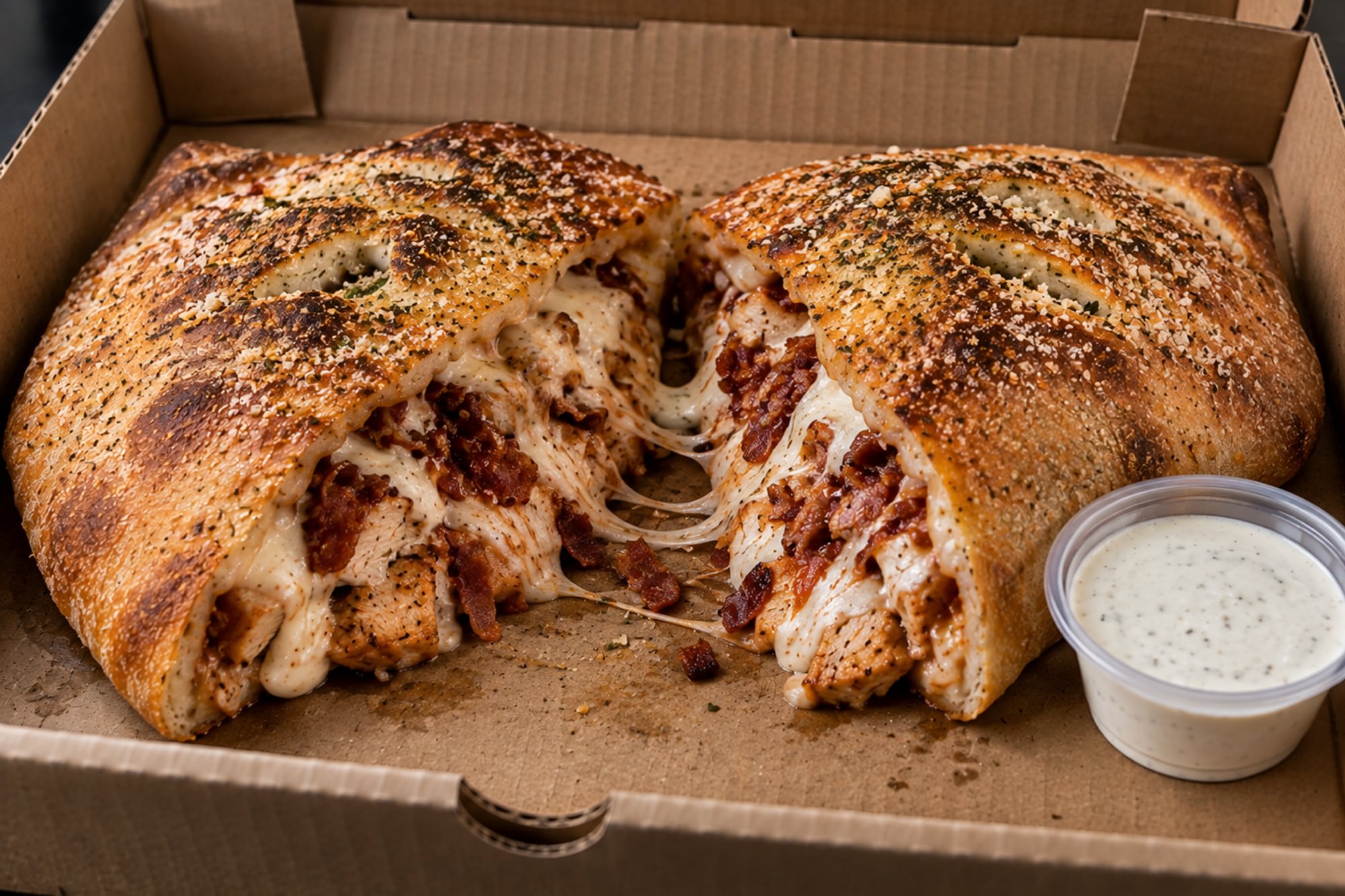 CBR (Chicken, Bacon, Ranch) Calzone