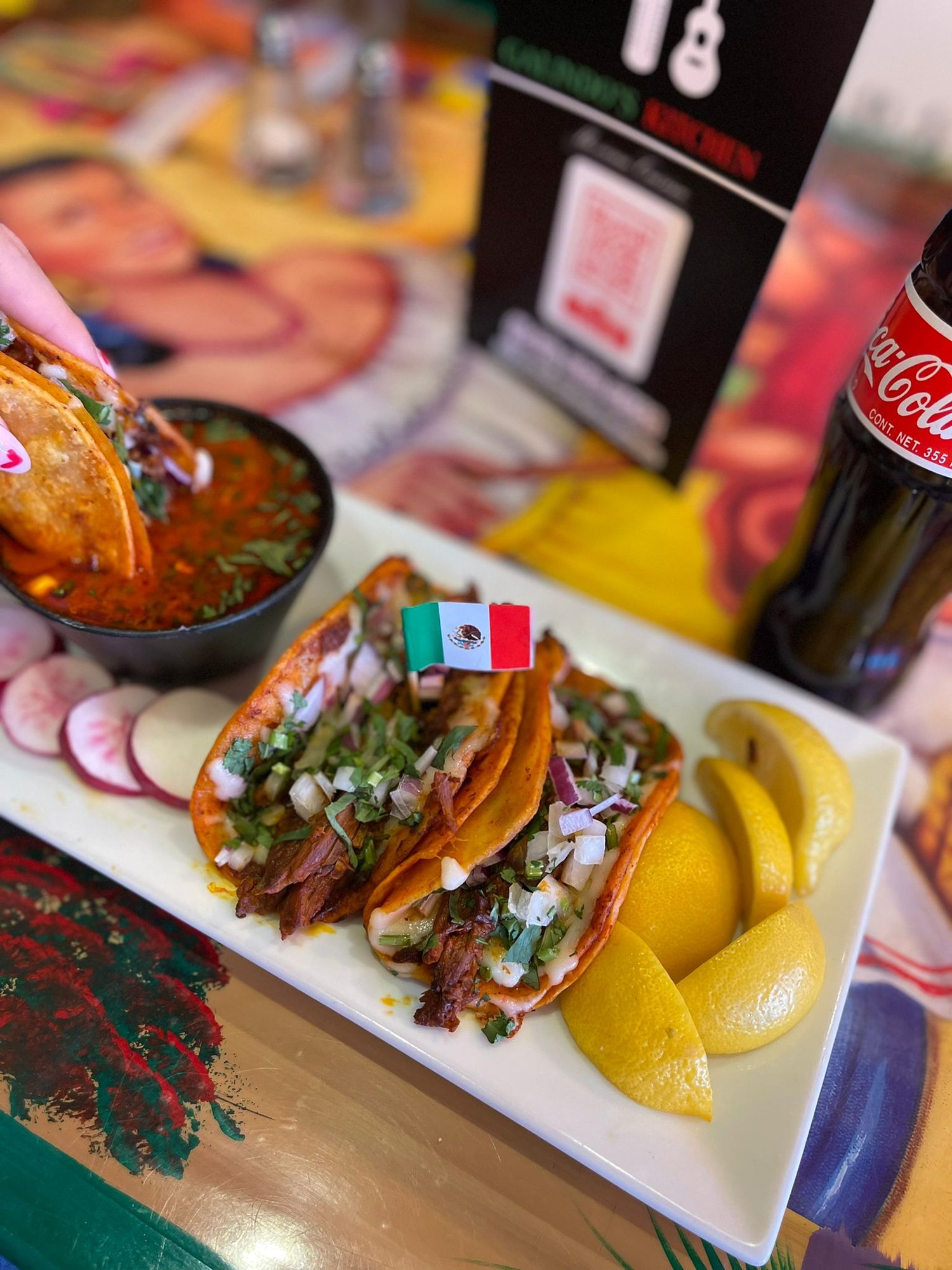 QuesaBirria Tacos and Consommé