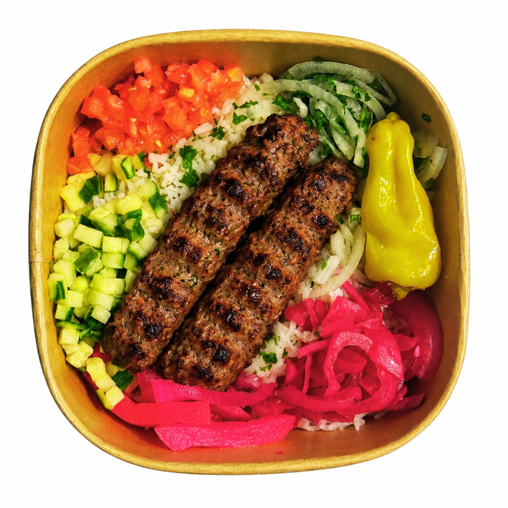 GROUND LAMB KABOB PLATTER
