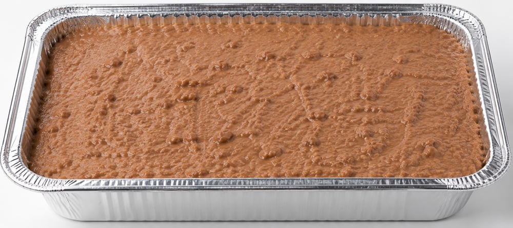 Refried pinto beans tray