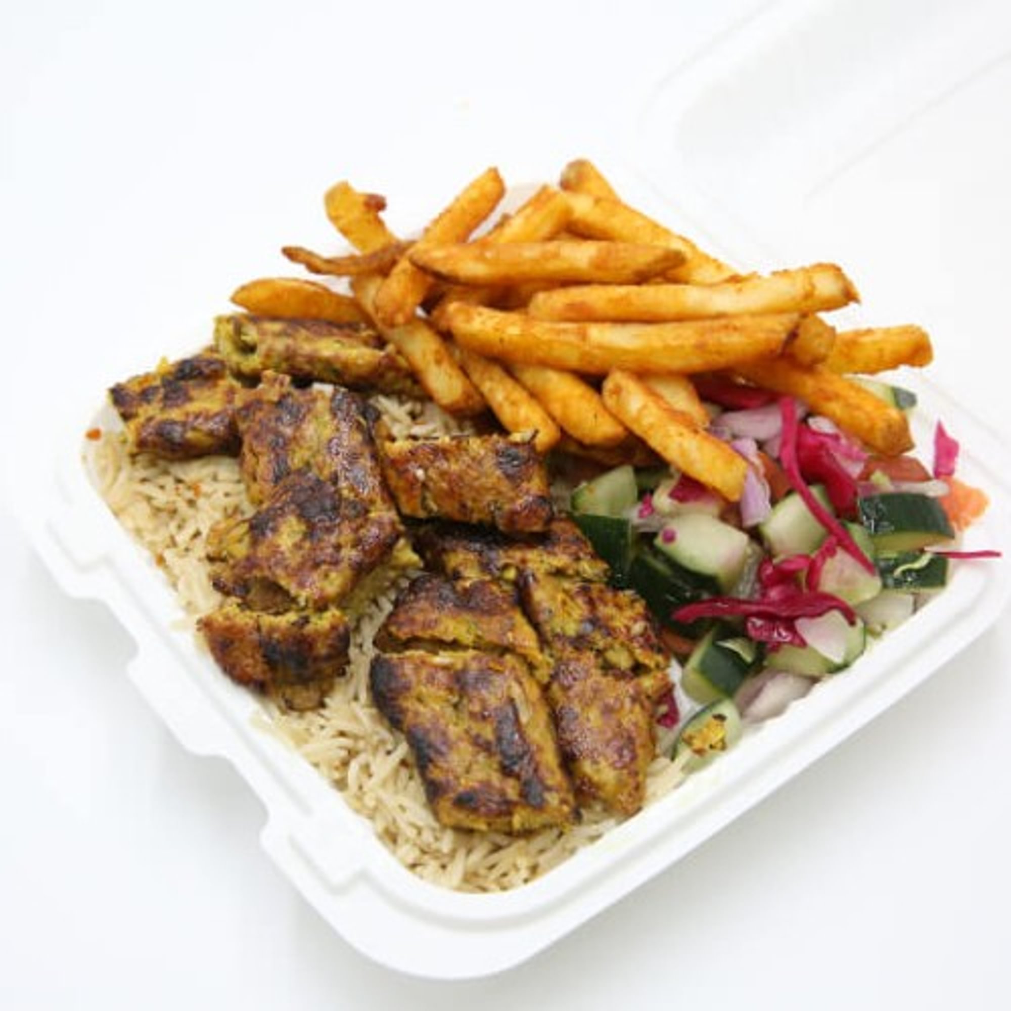 Kofta Over Rice Platter