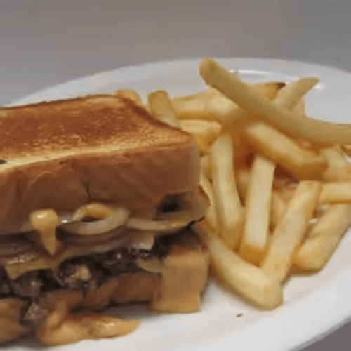 Patty Melt with fries