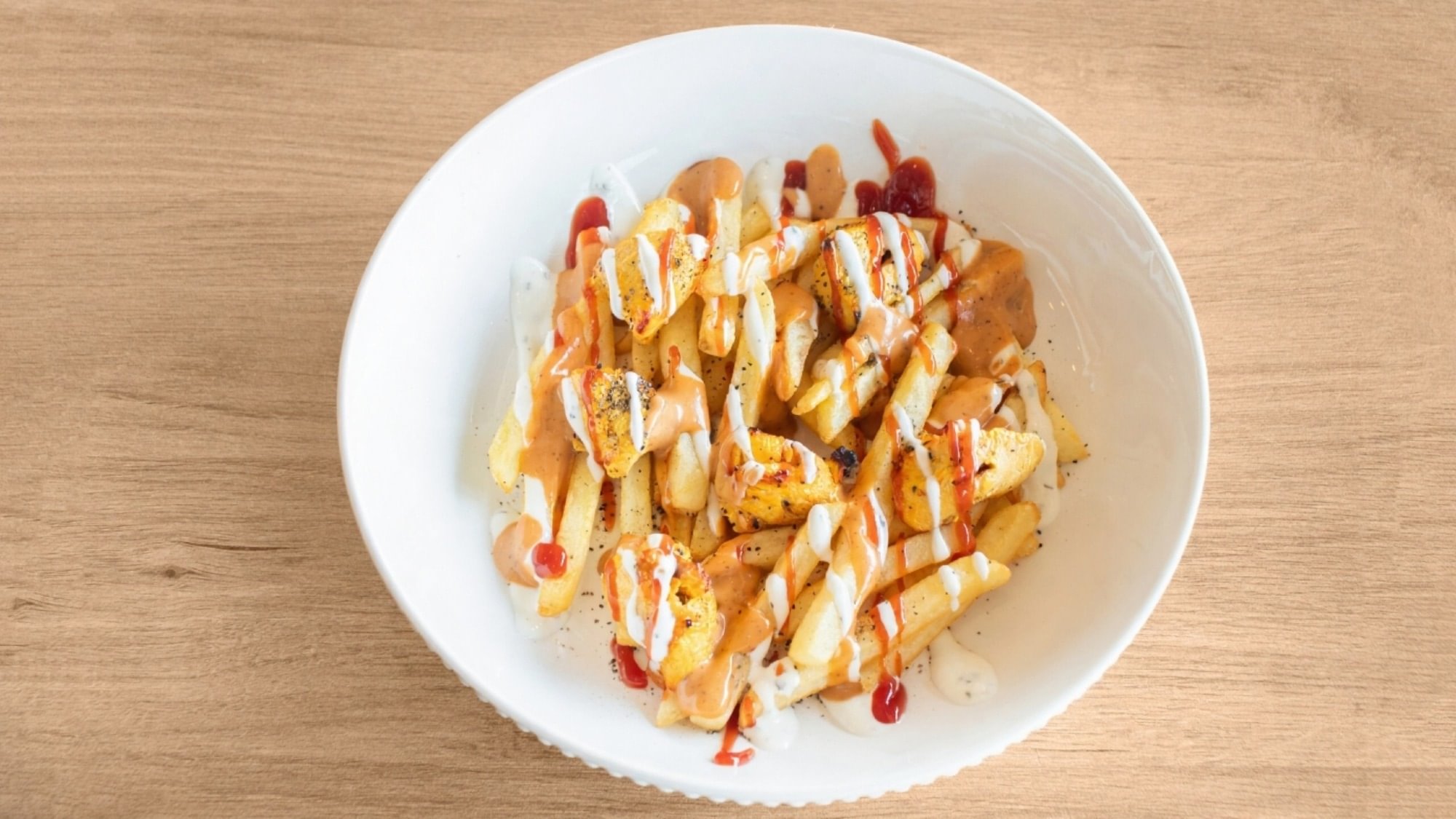 Rustic Kabob Fries with Pepper Ketchup & Mint Yogurt