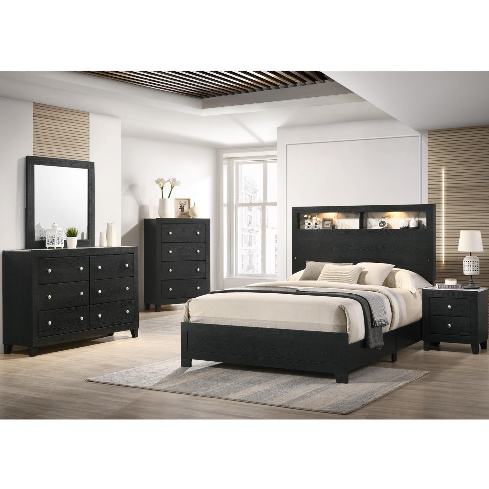 Queen Cadence Bed w/Chest, Dresser, Mirror, Nightstand