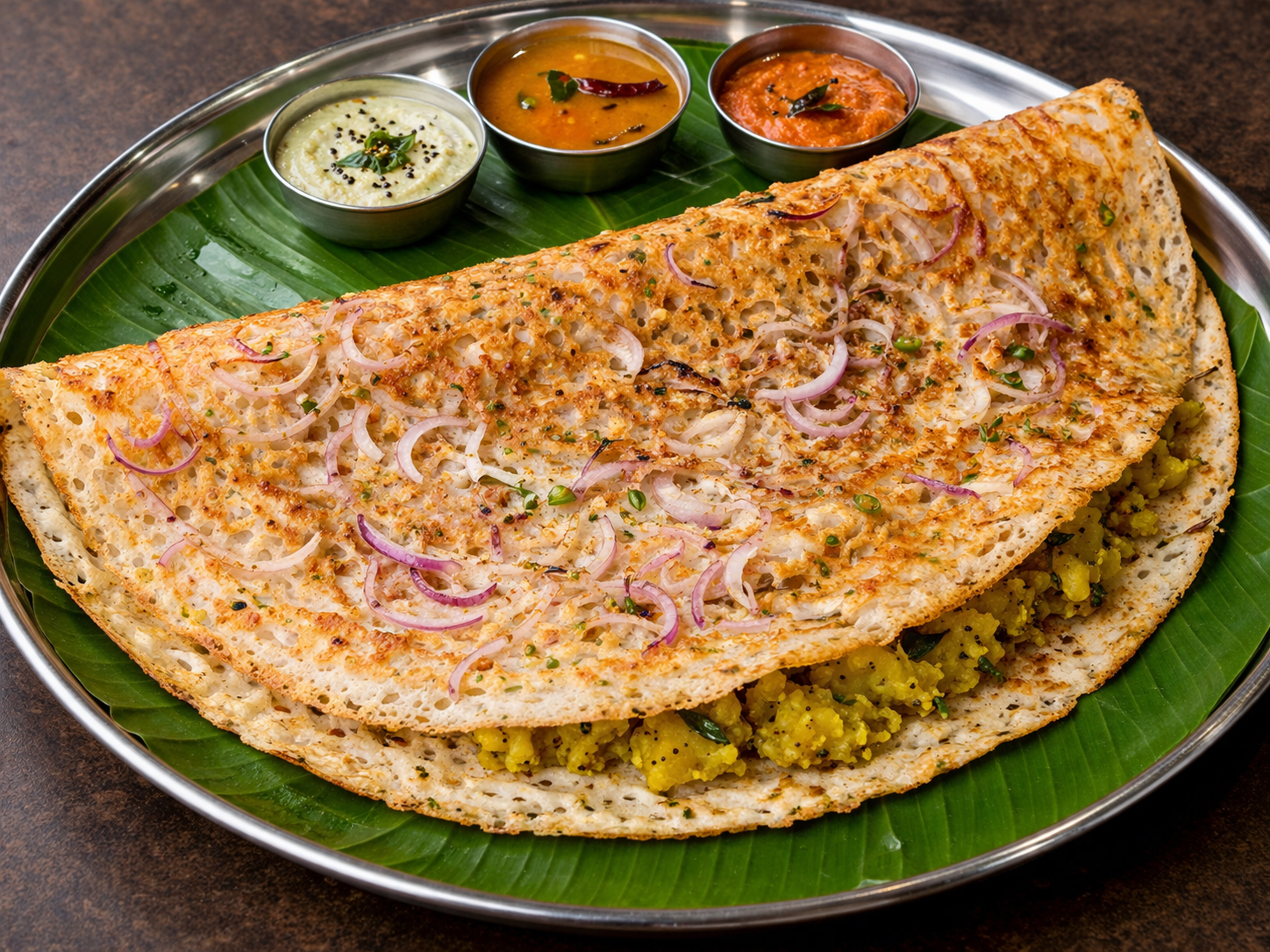 Onion Rava Masala Dosa