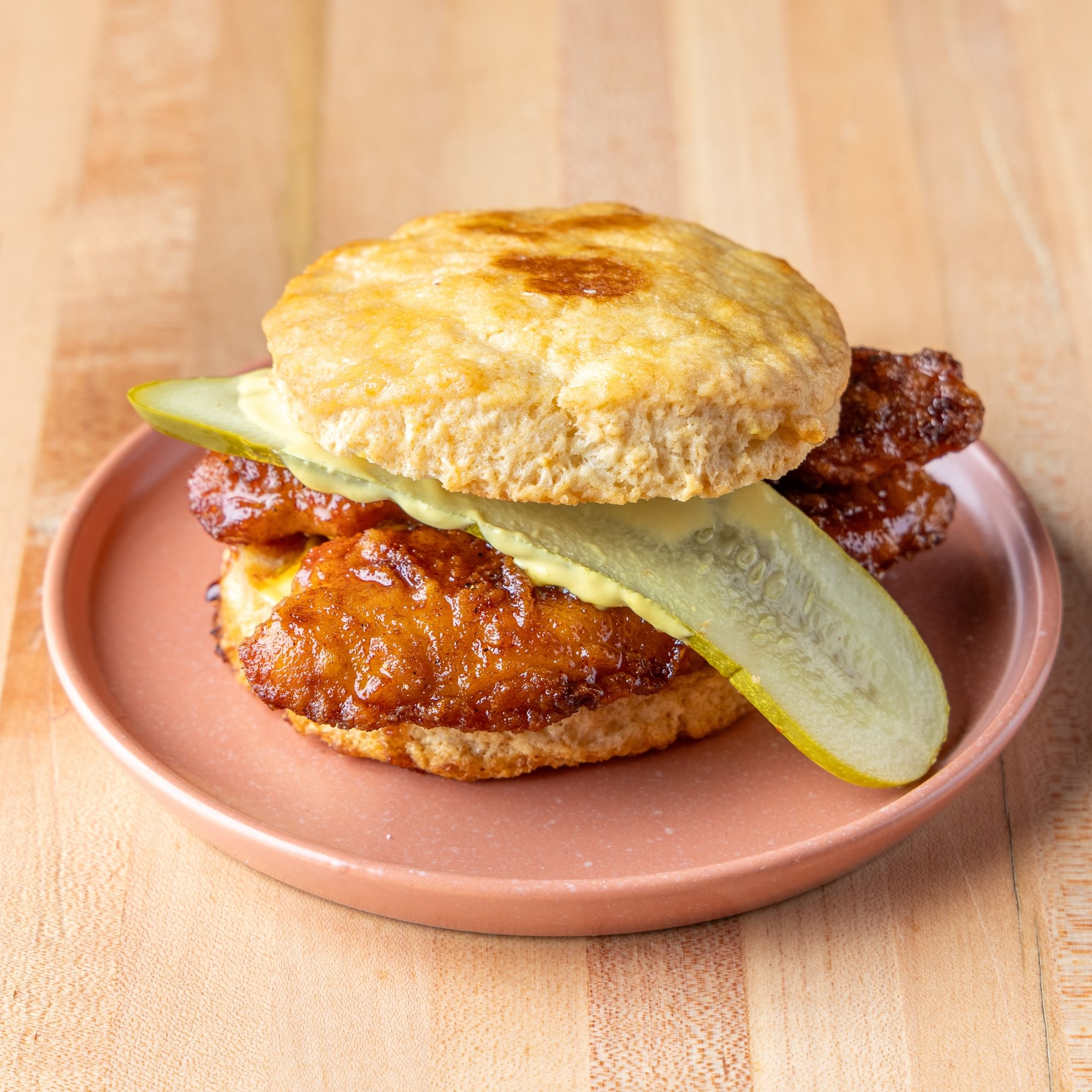 Hot Honey Chicken Biscuit Sandwich
