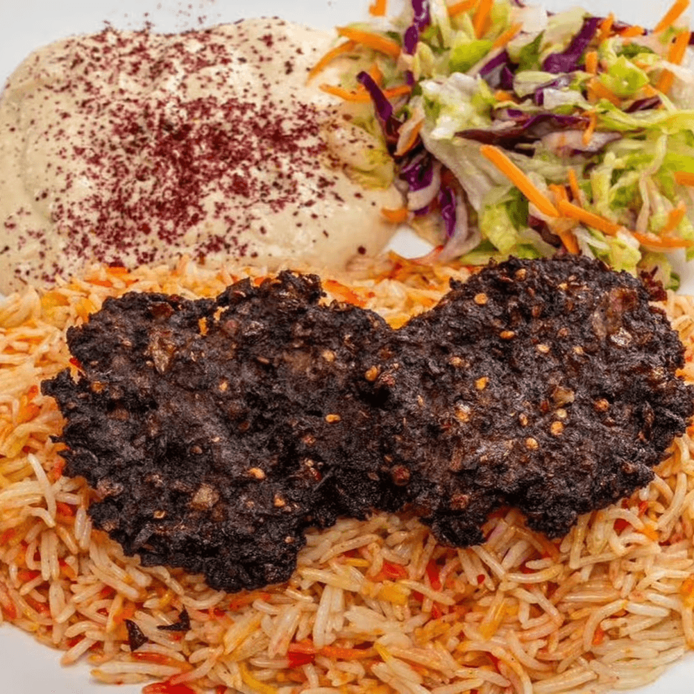 Beef Chapli Kabab Over Rice