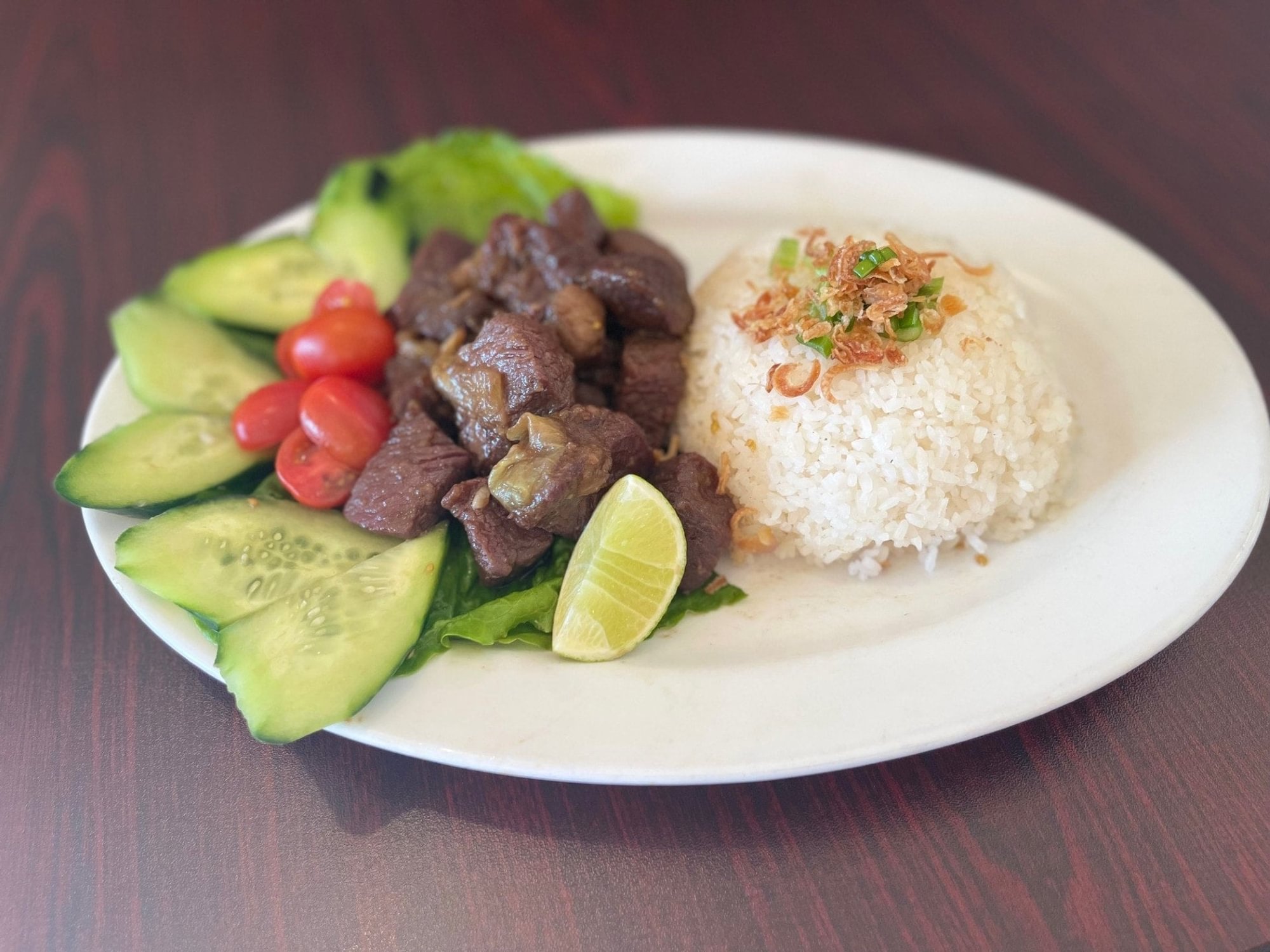 Shakey Beef With Rice (Bo Luc Lac)