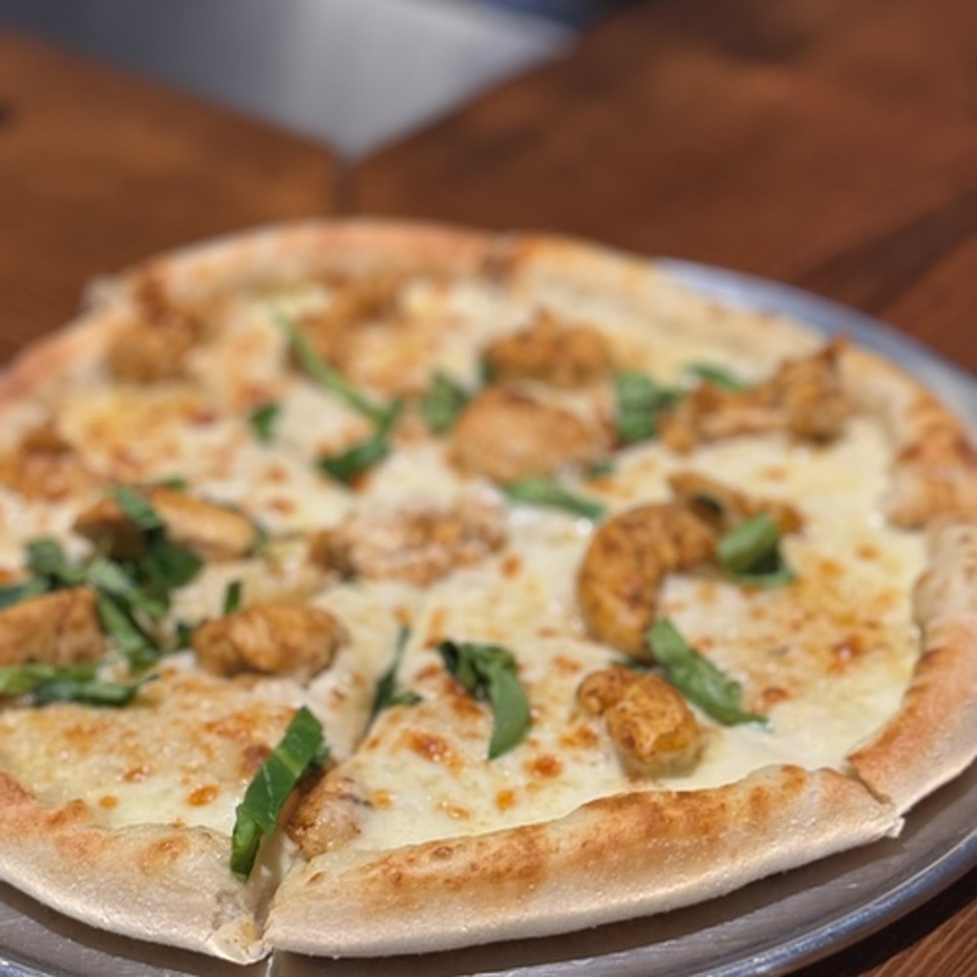 Spinach Alfredo Pizza