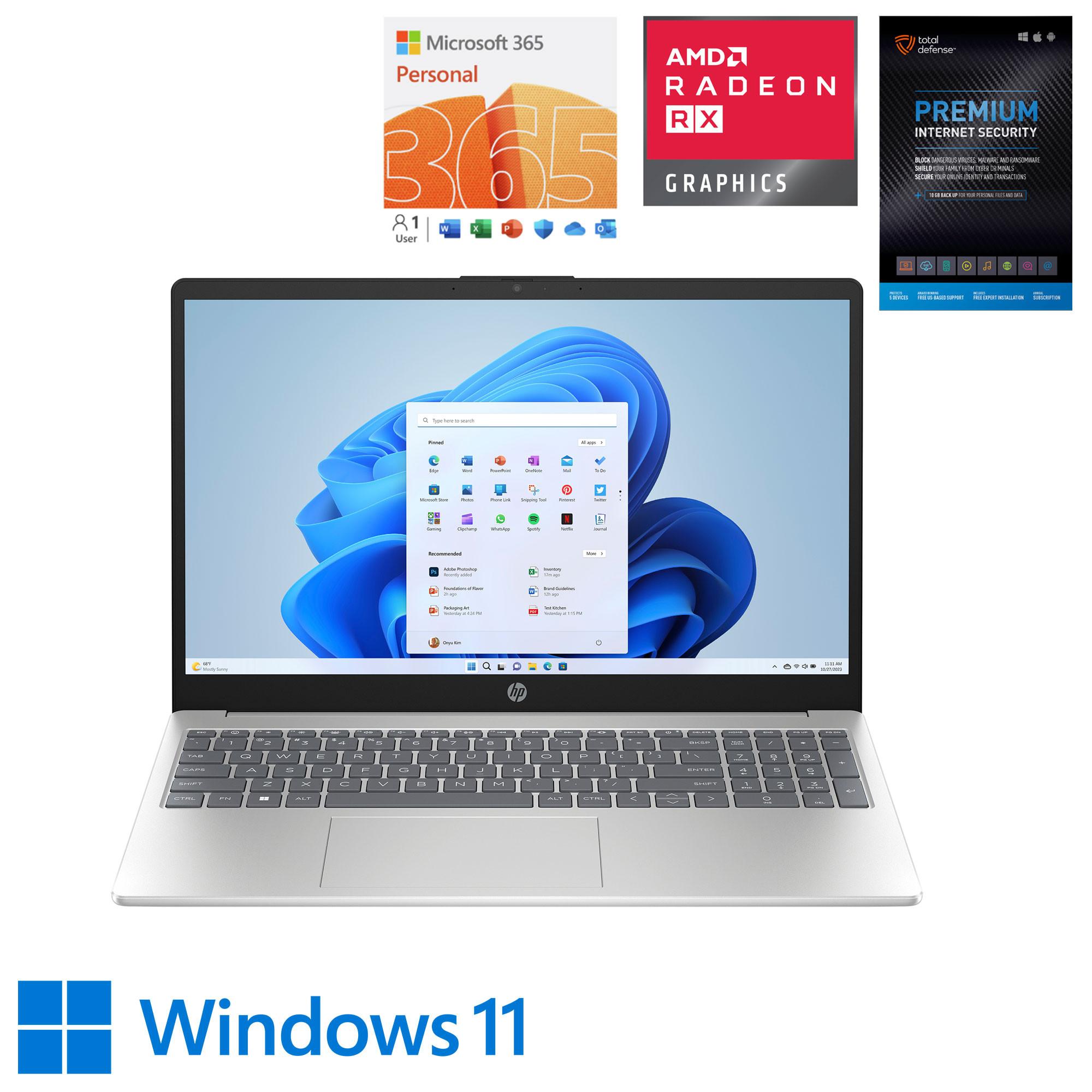HP 15" Touch Laptop w/ Total Defense Internet Security & Microsoft 365