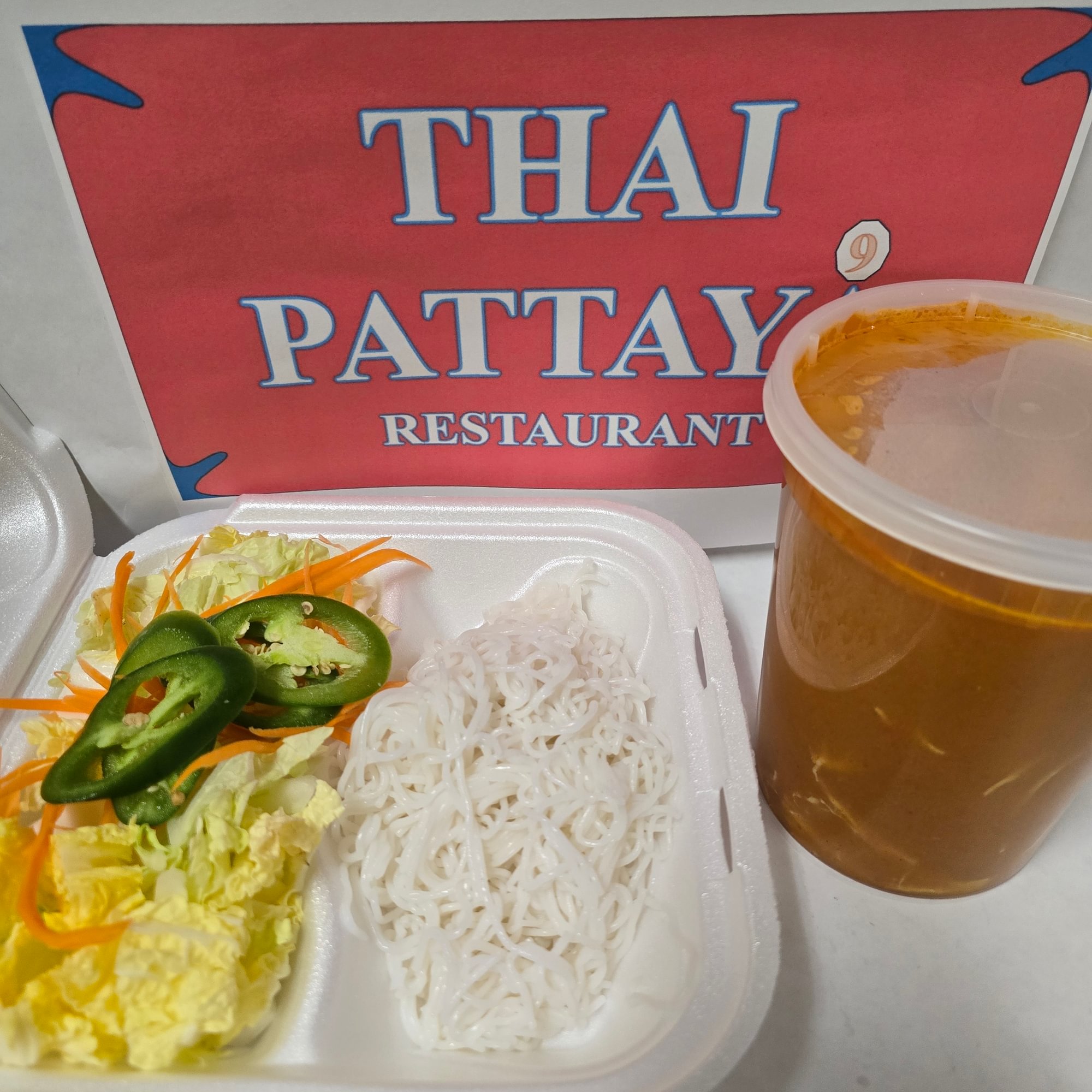 Kao Poon (Red Curry Soup) Medium Chicken