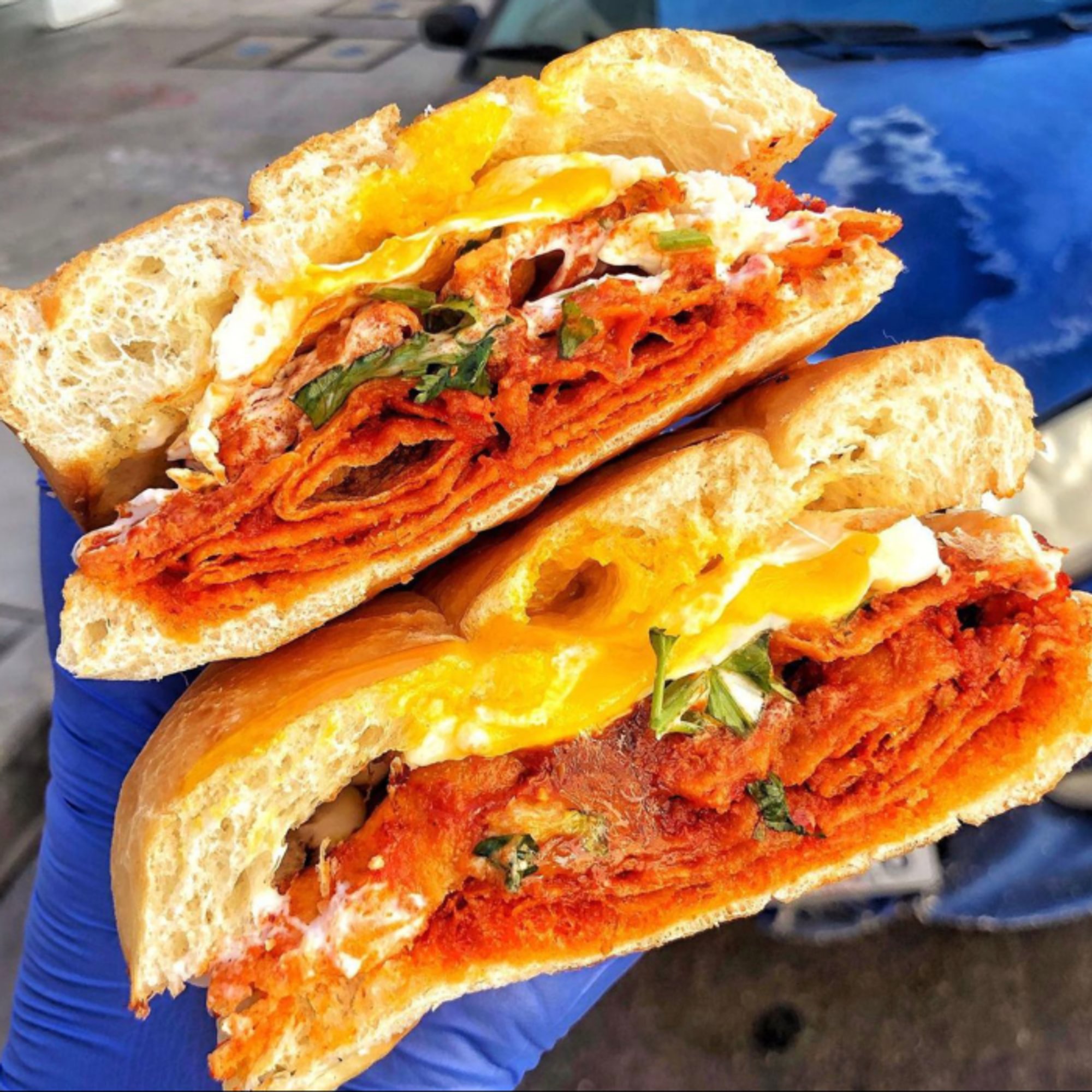 Famous Chilaquiles Breakfast Torta