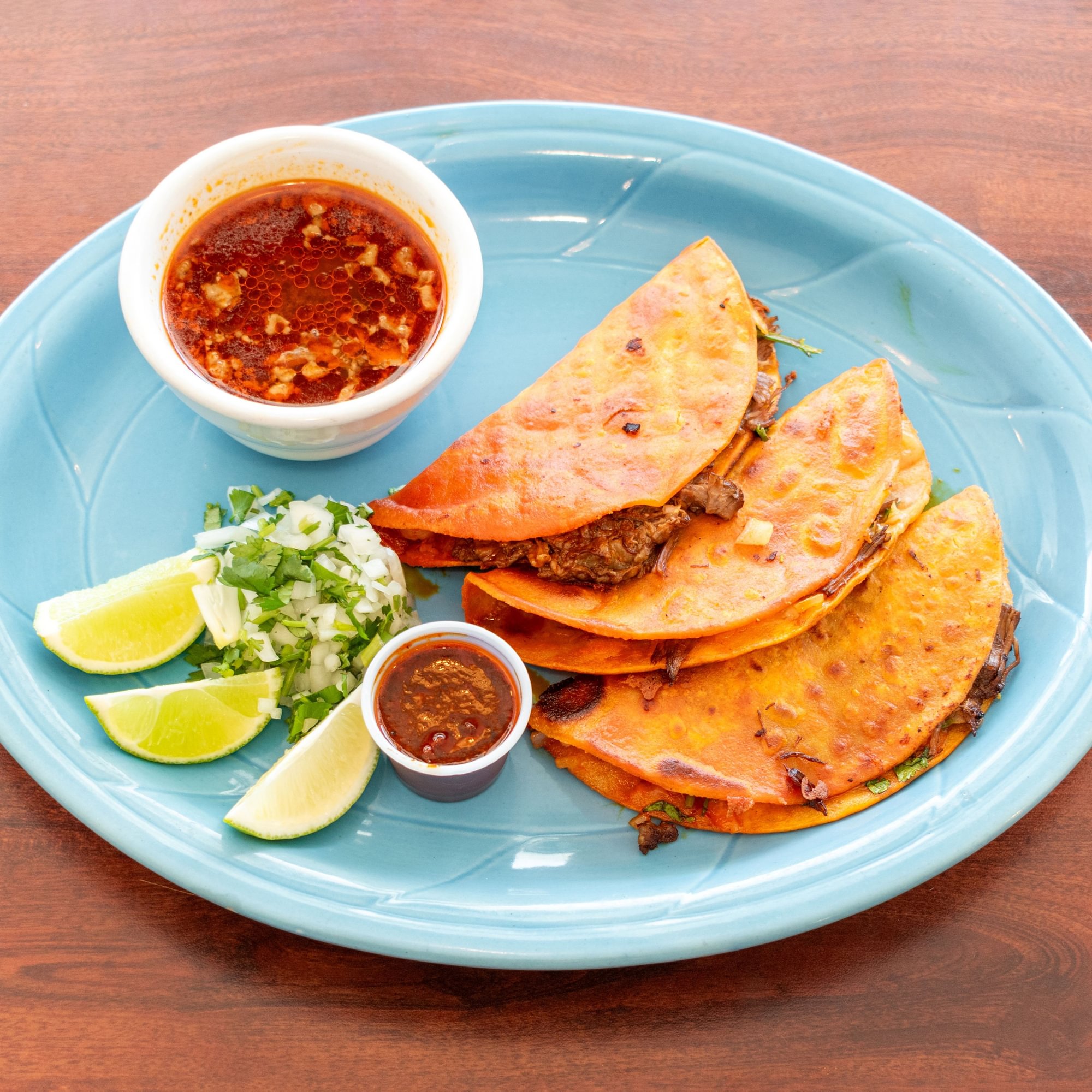 3 Quesabirrias and Consome