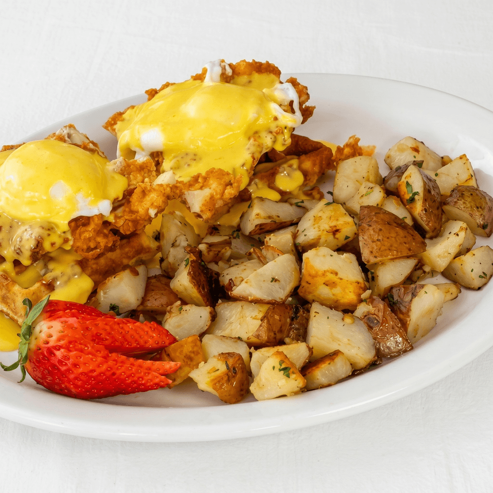Chicken and Waffle Benedict