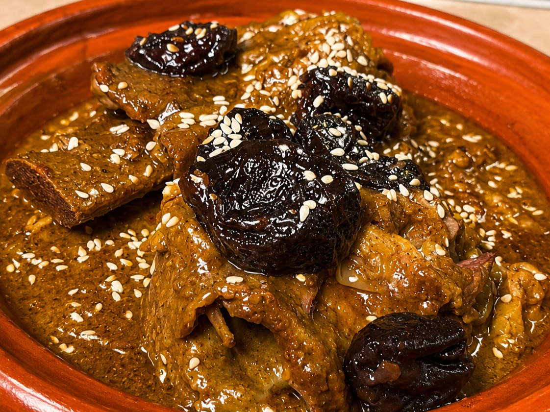 Beef and prunes tajine