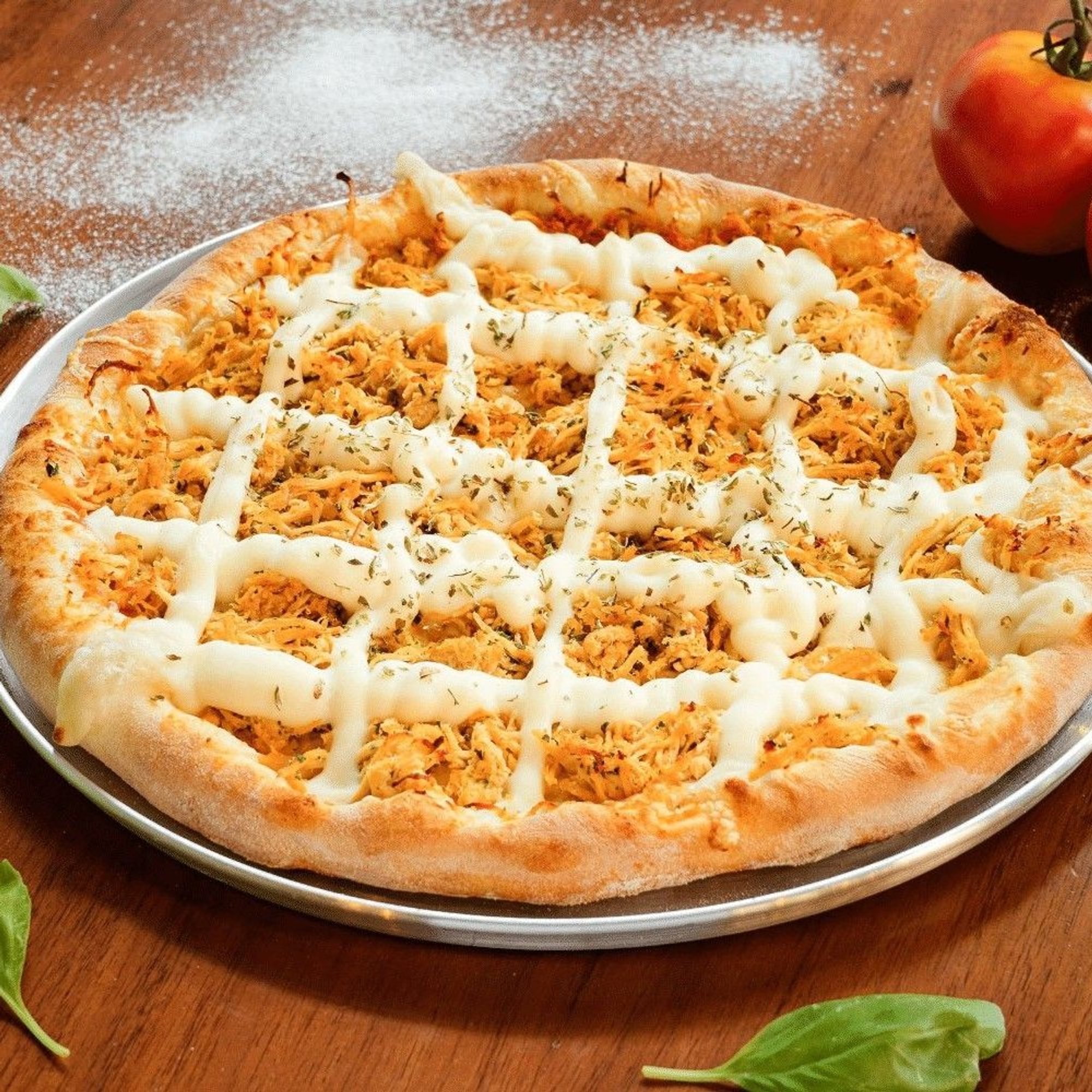 Frango com Catupiry Pizza (Chicken with Catupiry Cheese Pizza)