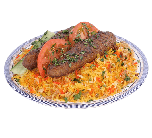 Beef Kebab with Biryani Rice