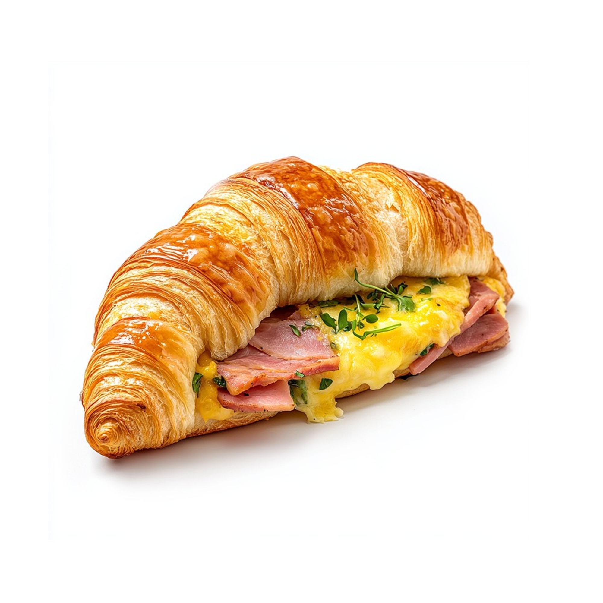 Breakfast Croissant with Ham, Egg and Cheese