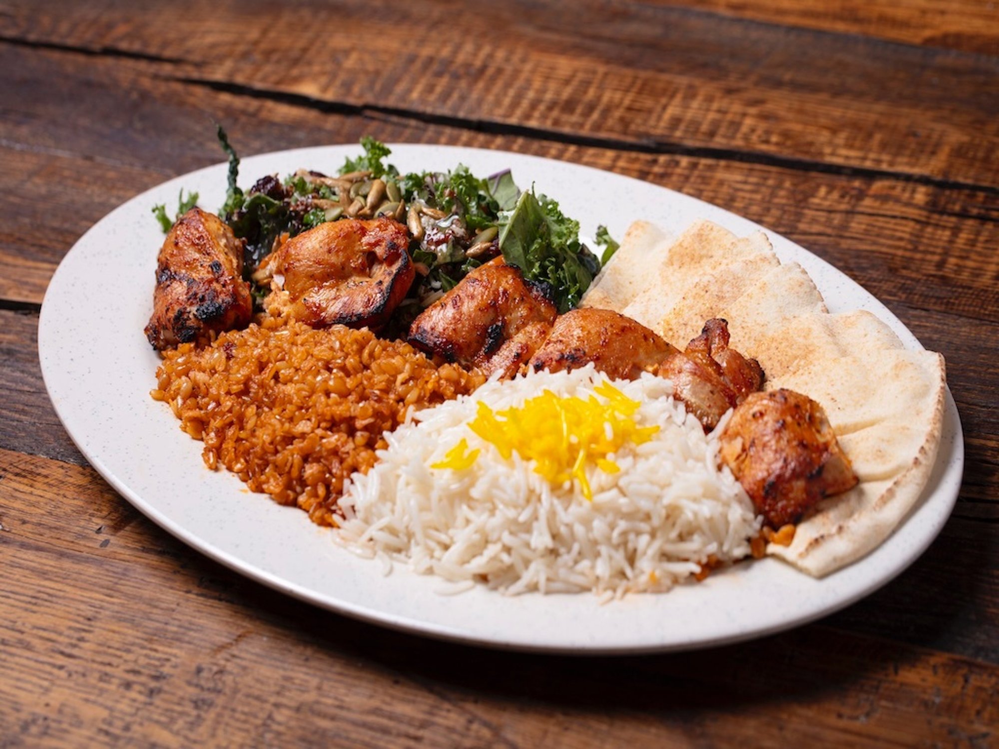 #1) Chicken Thigh Kebab Plate