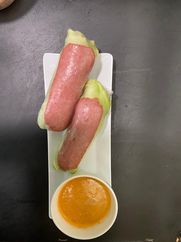 A6/ - Shredded Pork Skin Fresh Spring Rolls- Bi Cuon
