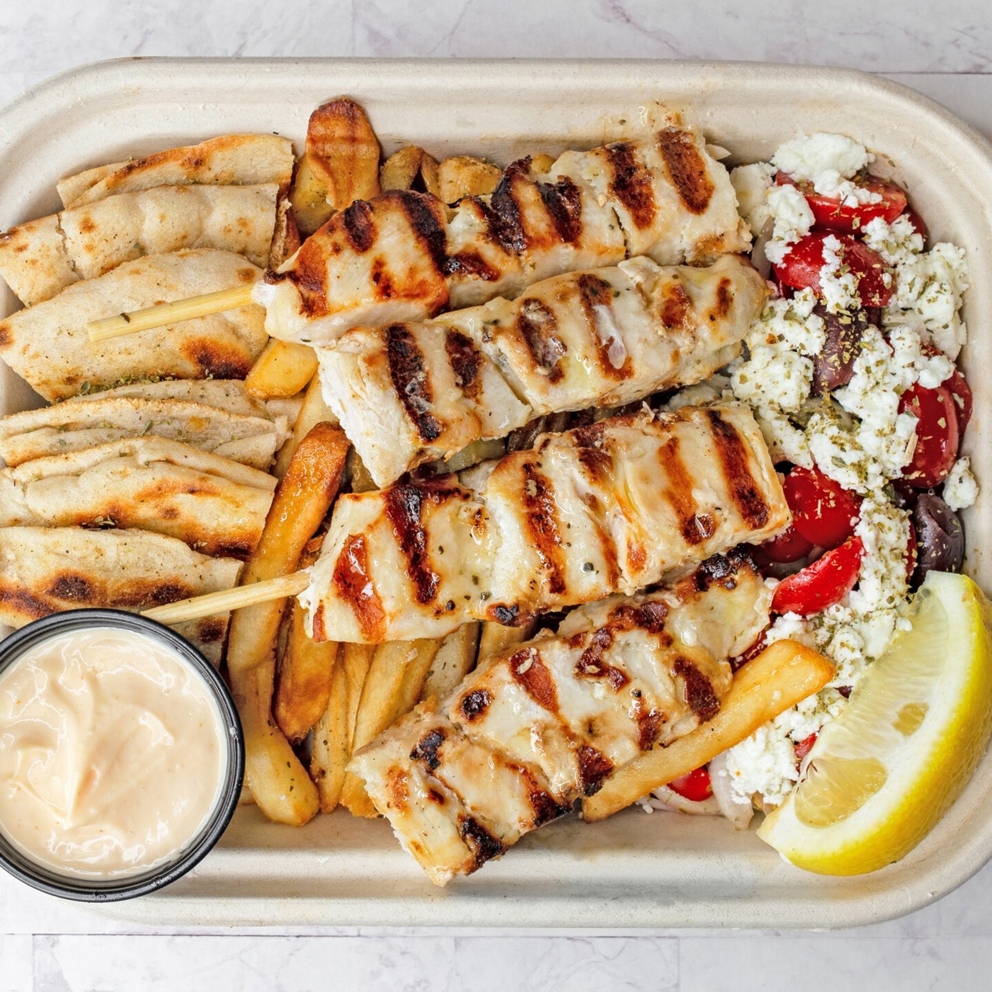 Chicken Souvlaki Platter