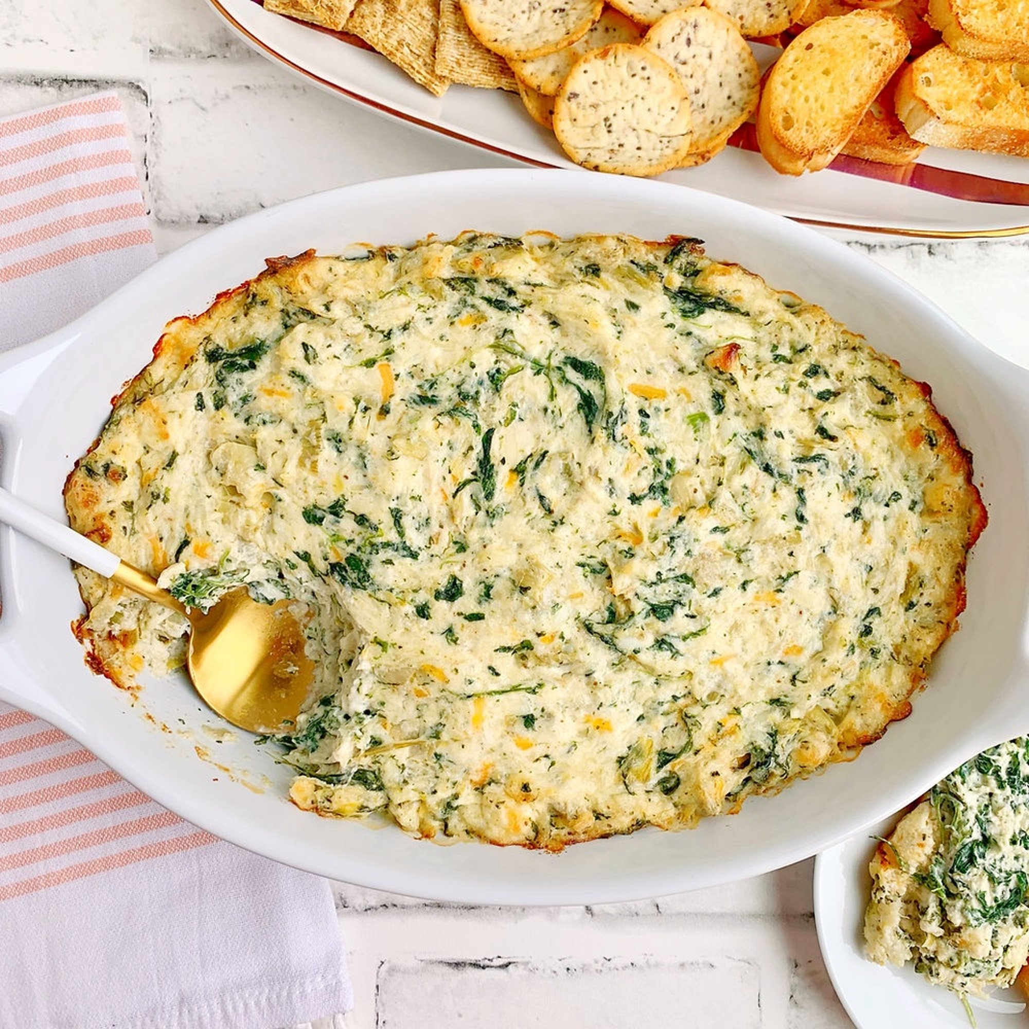 Crab Spinach Dip/4pc Garlic Bread