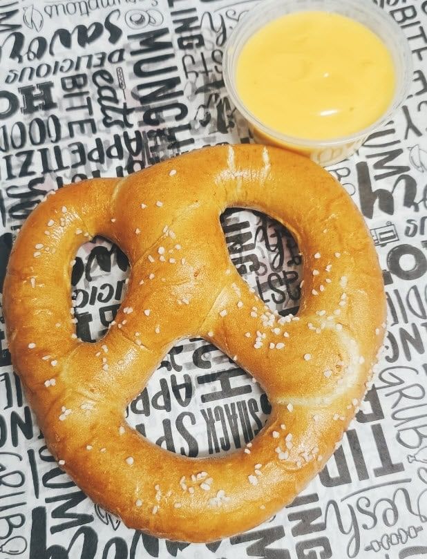 Salted Pretzel with Cheese Dip